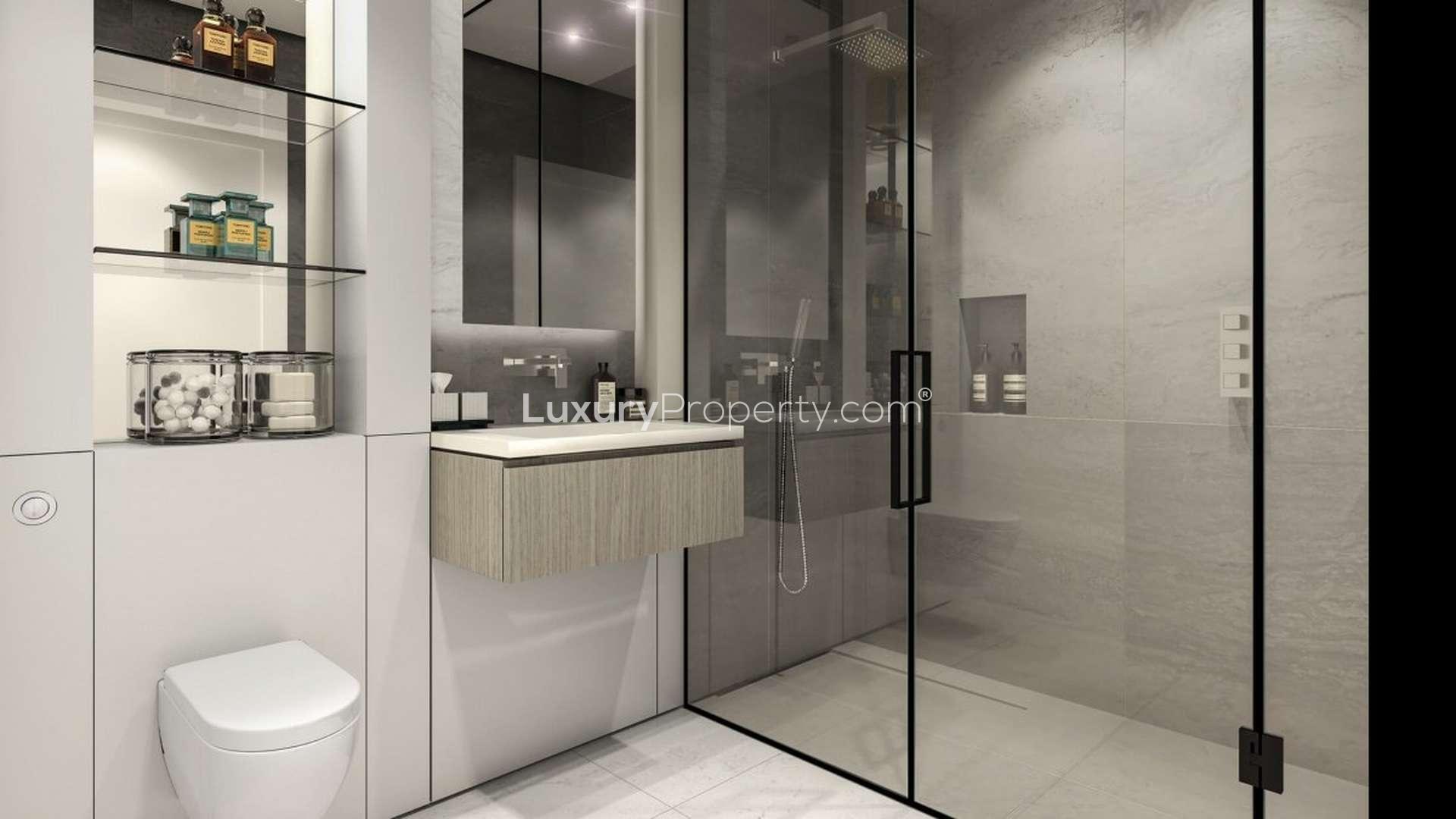 Stunning studio suite interior with modern decor in The Stage, Shoreditch, London apartment