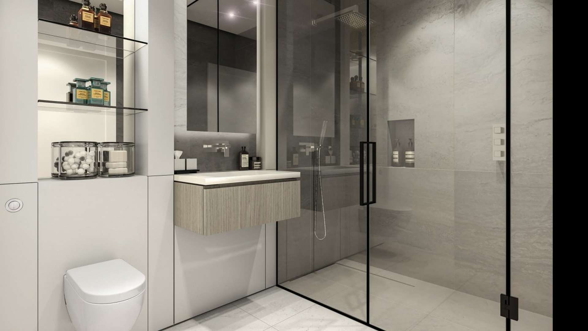 Stunning studio suite interior with modern decor in The Stage, Shoreditch, London apartment