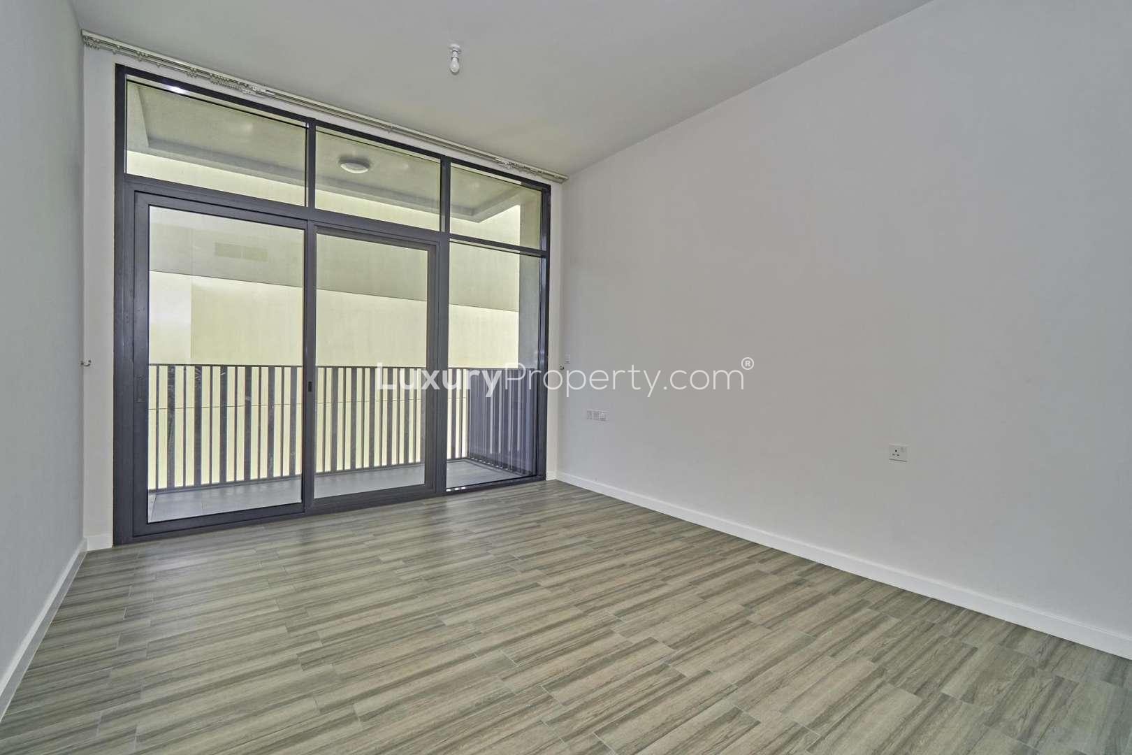 Luxury apartment complex with pool in Belgravia 2, Jumeirah Village Circle, for rent