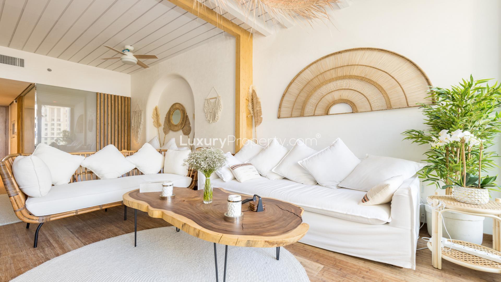 Luxurious studio apartment interior in LIV Residences, Dubai Marina, featuring elegant furnishings