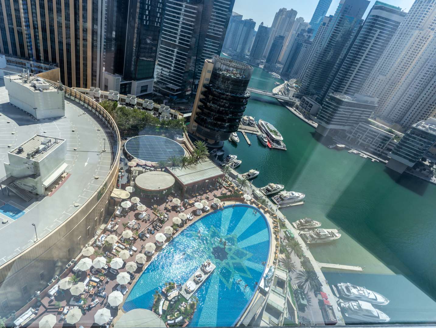 Spacious studio apartment interior with modern furnishings in The Address Dubai Marina