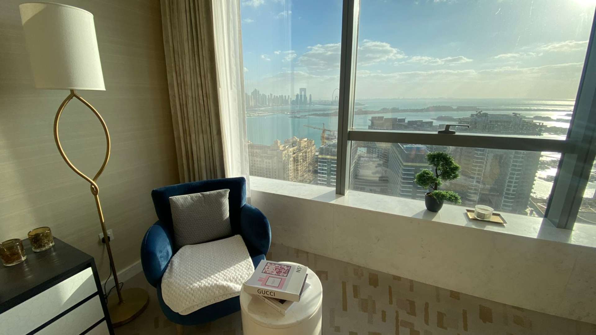 Modern kitchen in furnished studio apartment, The Palm Tower, Palm Jumeirah