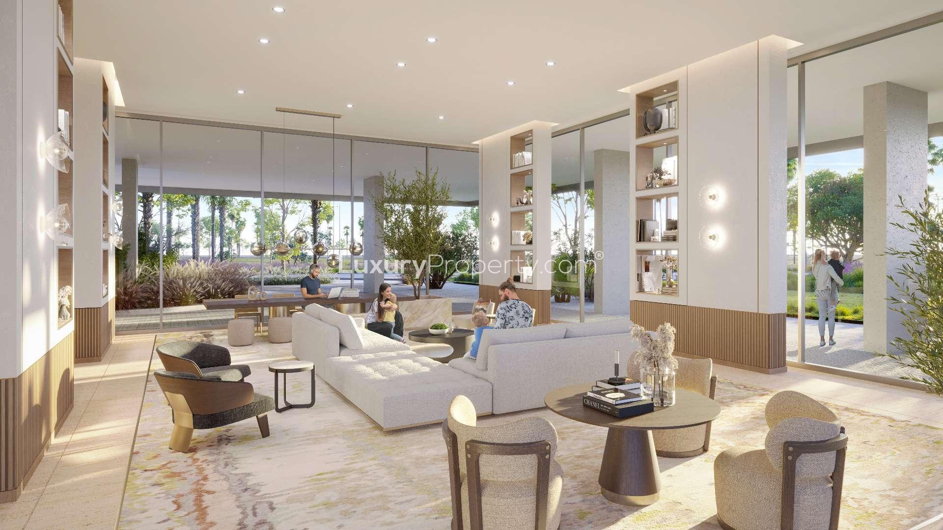 Studio apartment building exterior in Berkeley Place, Mohammed Bin Rashid City, for sale