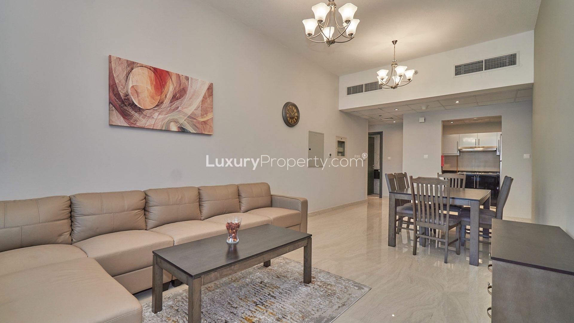 Modern gym in Elite Business Bay Residence, featuring treadmills and fitness equipment