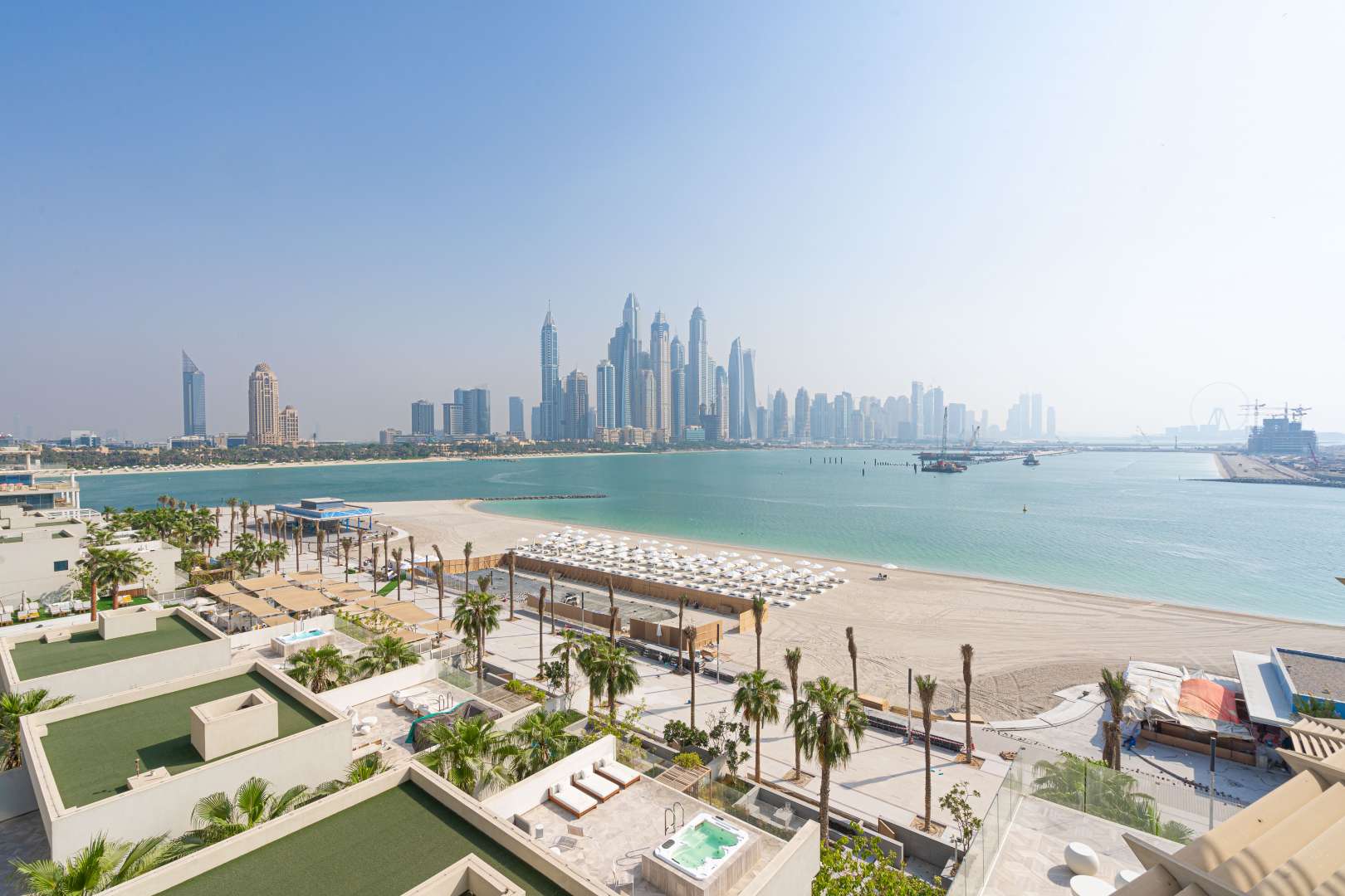 Spacious balcony view from studio apartment at FIVE Palm Jumeirah, Dubai for sale