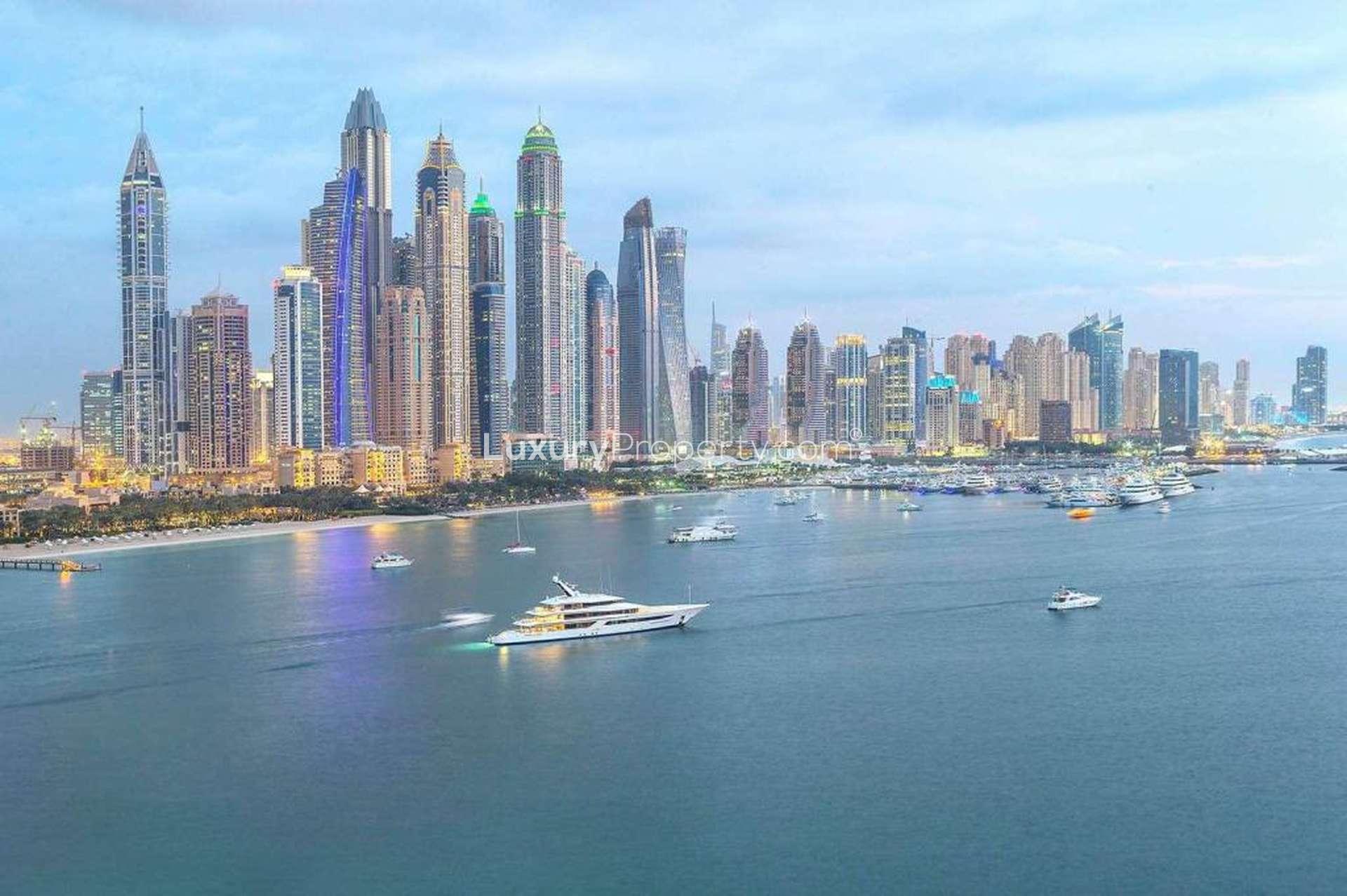 Stunning studio apartment interior with sea view at Five Palm Jumeirah for sale