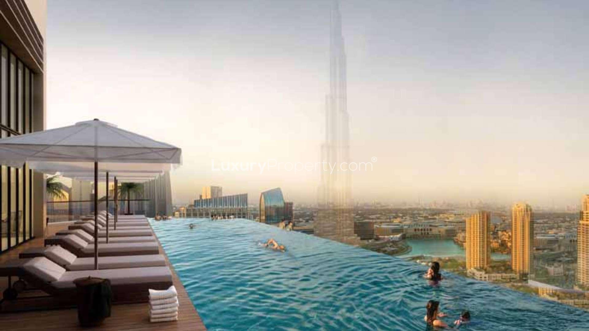 Modern kitchen in studio apartment, Paramount Hotel & Residences, Business Bay, for sale