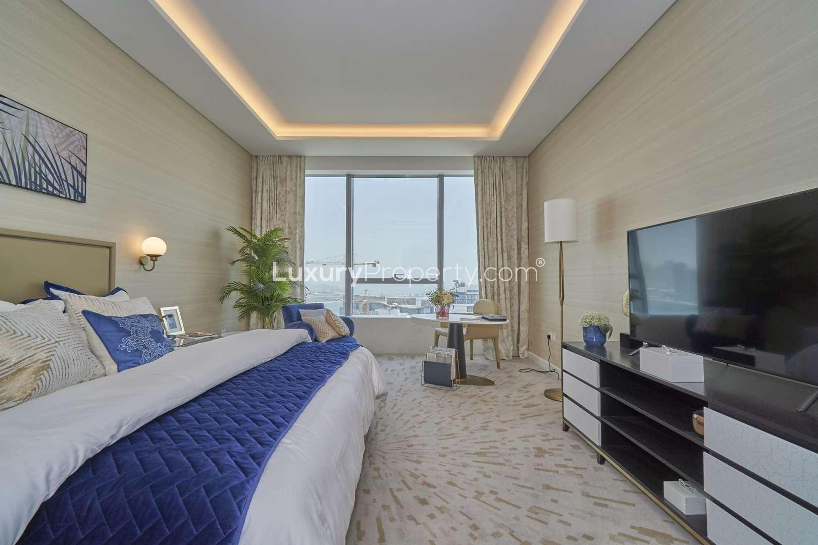 Luxurious studio apartment interior in The Palm Tower, Palm Jumeirah, for sale