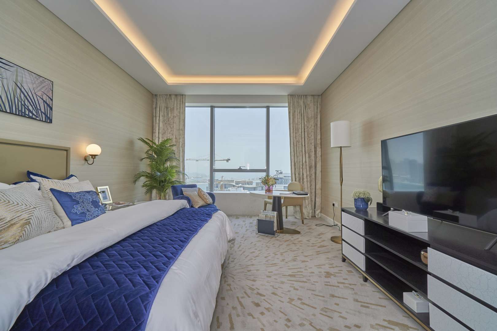 Luxurious studio apartment interior in The Palm Tower, Palm Jumeirah, for sale