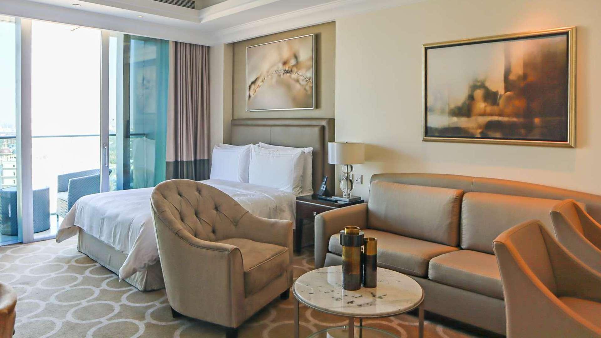 Balcony view from luxurious studio apartment in Address Downtown Hotel, Downtown Dubai