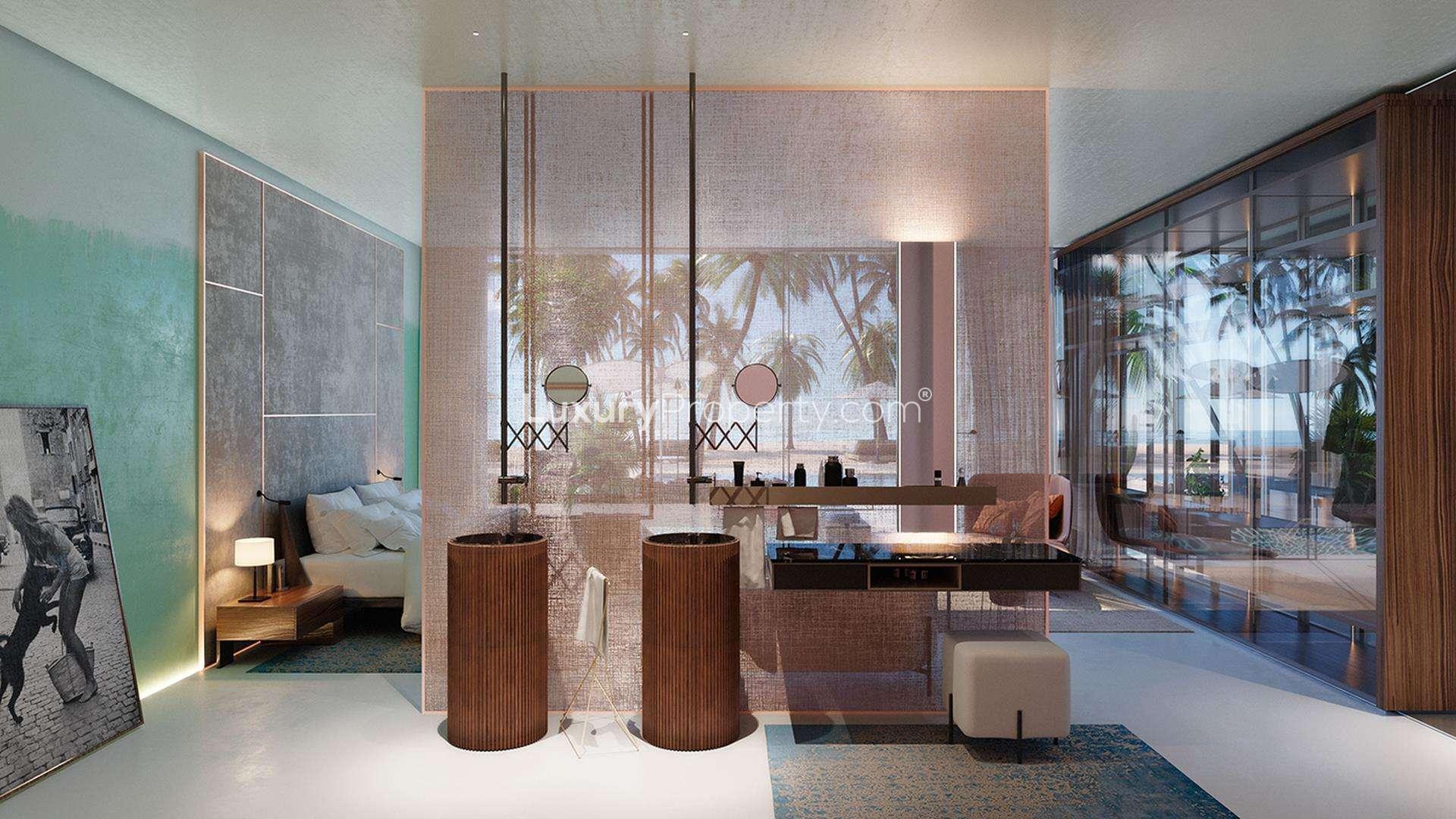 Luxurious outdoor lounge and dining area in serviced residence, Cote d’Azur, The World Islands