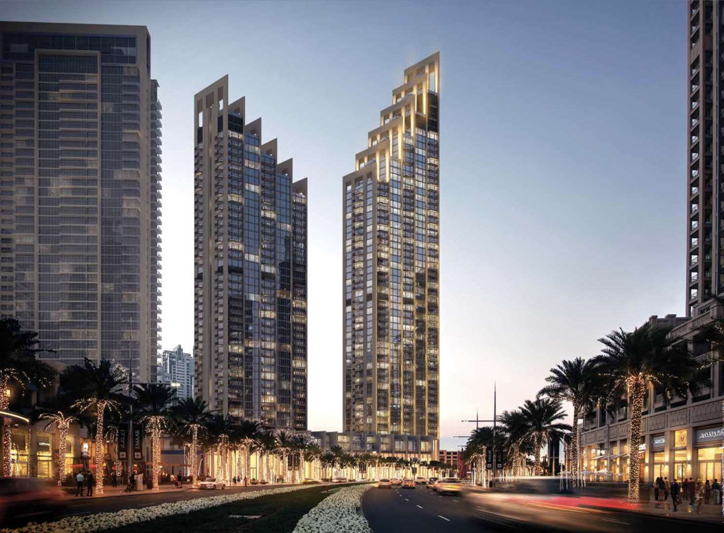 Luxurious studio apartment interior in Boulevard Heights, Downtown Dubai, with cityscape view