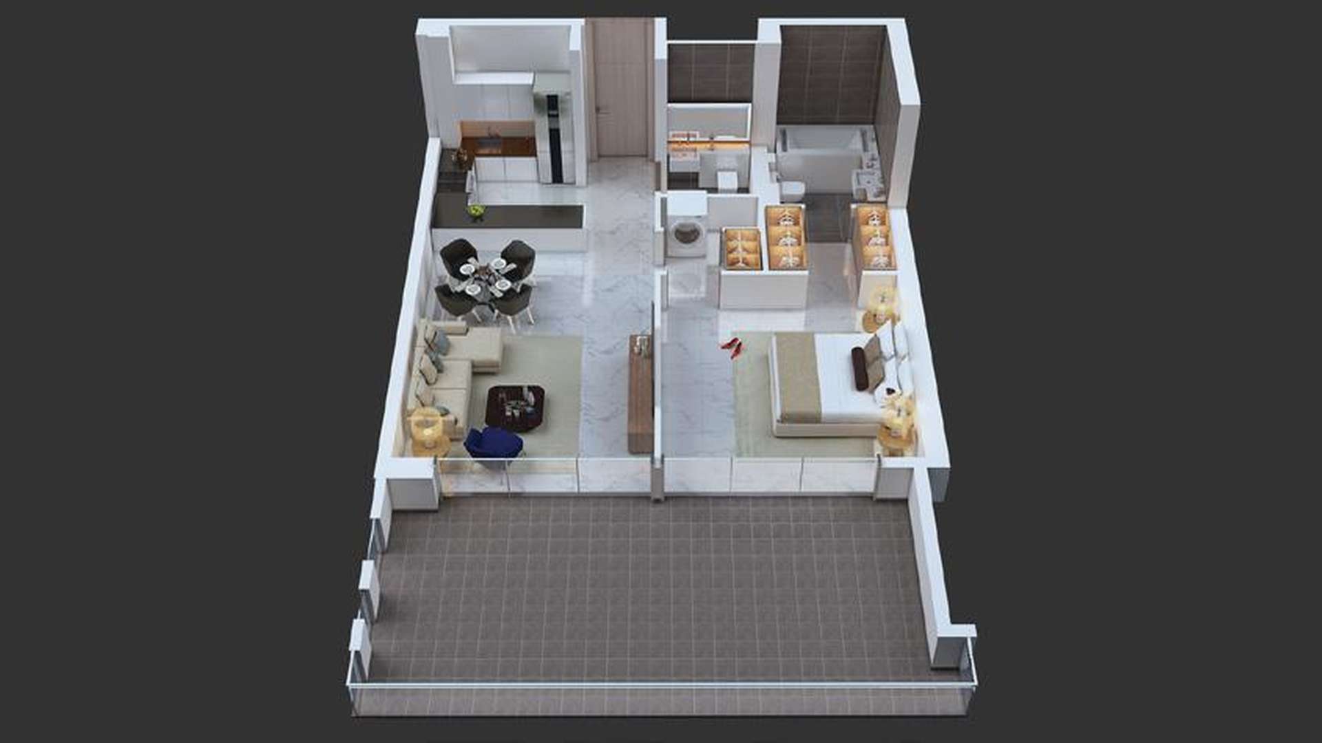 Modern bathroom in Urban Haven studio, District One, MBR City, luxury apartment for sale