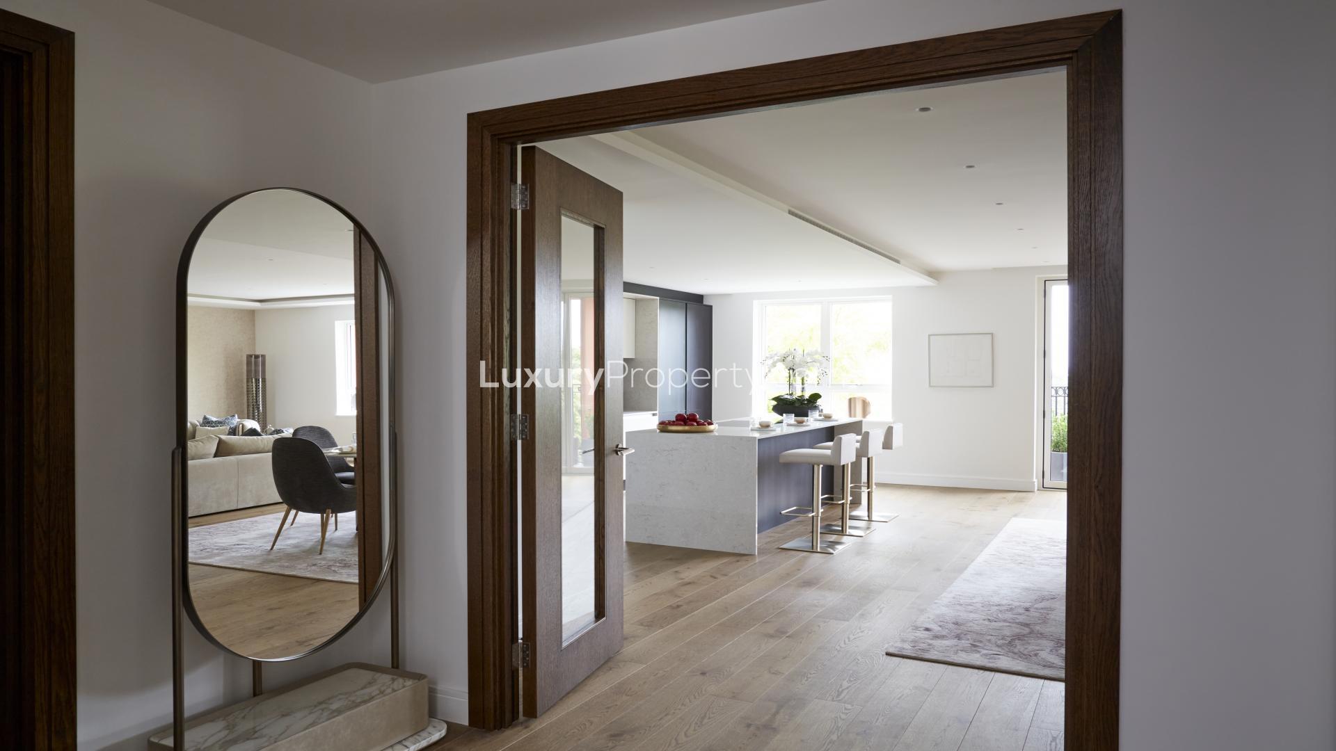 Luxury open-plan kitchen and living area in Elie Saab Residences, London apartment for sale