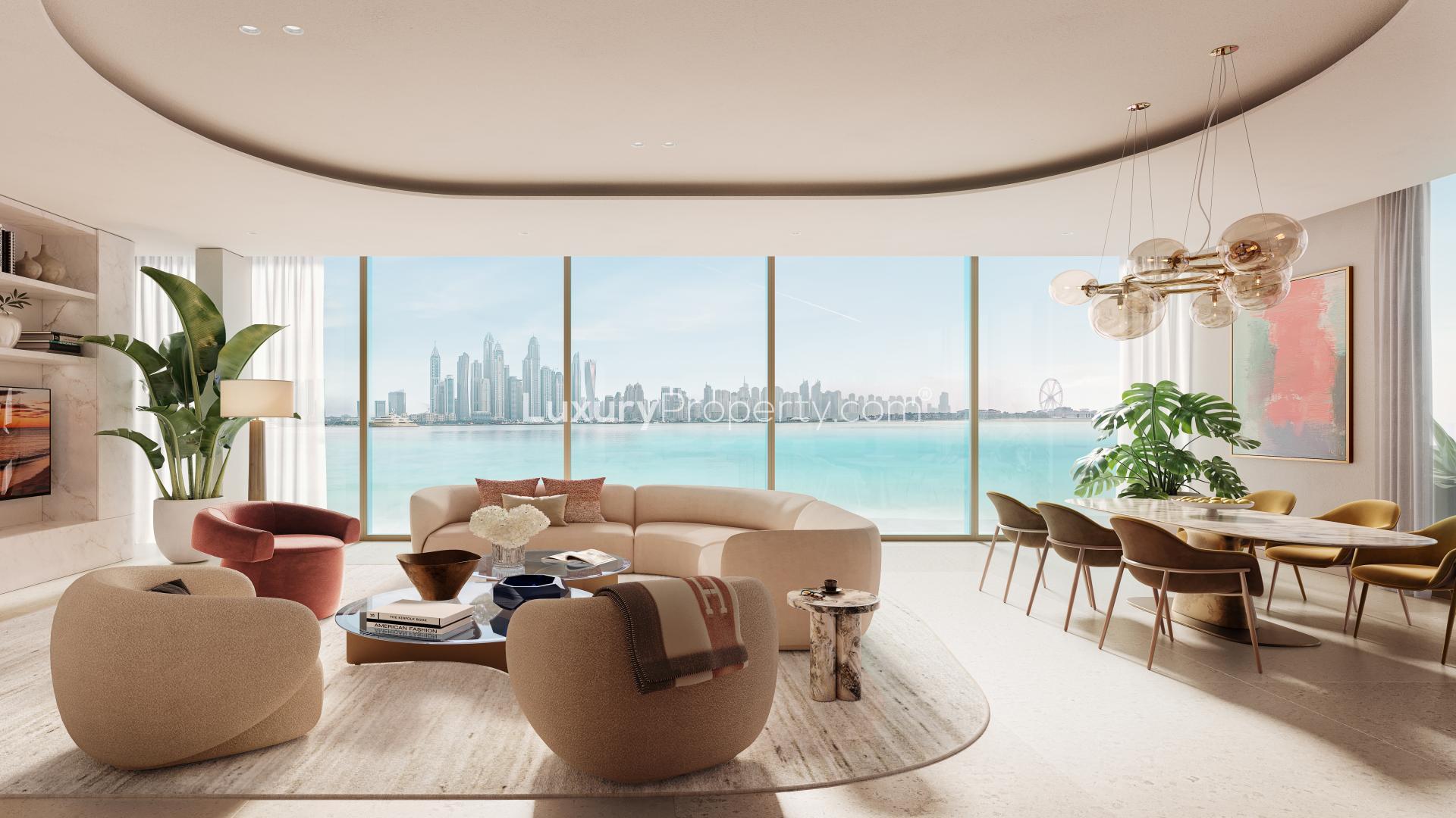 Modern Ellington Beach House studio apartment with stunning Palm Jumeirah and skyline views