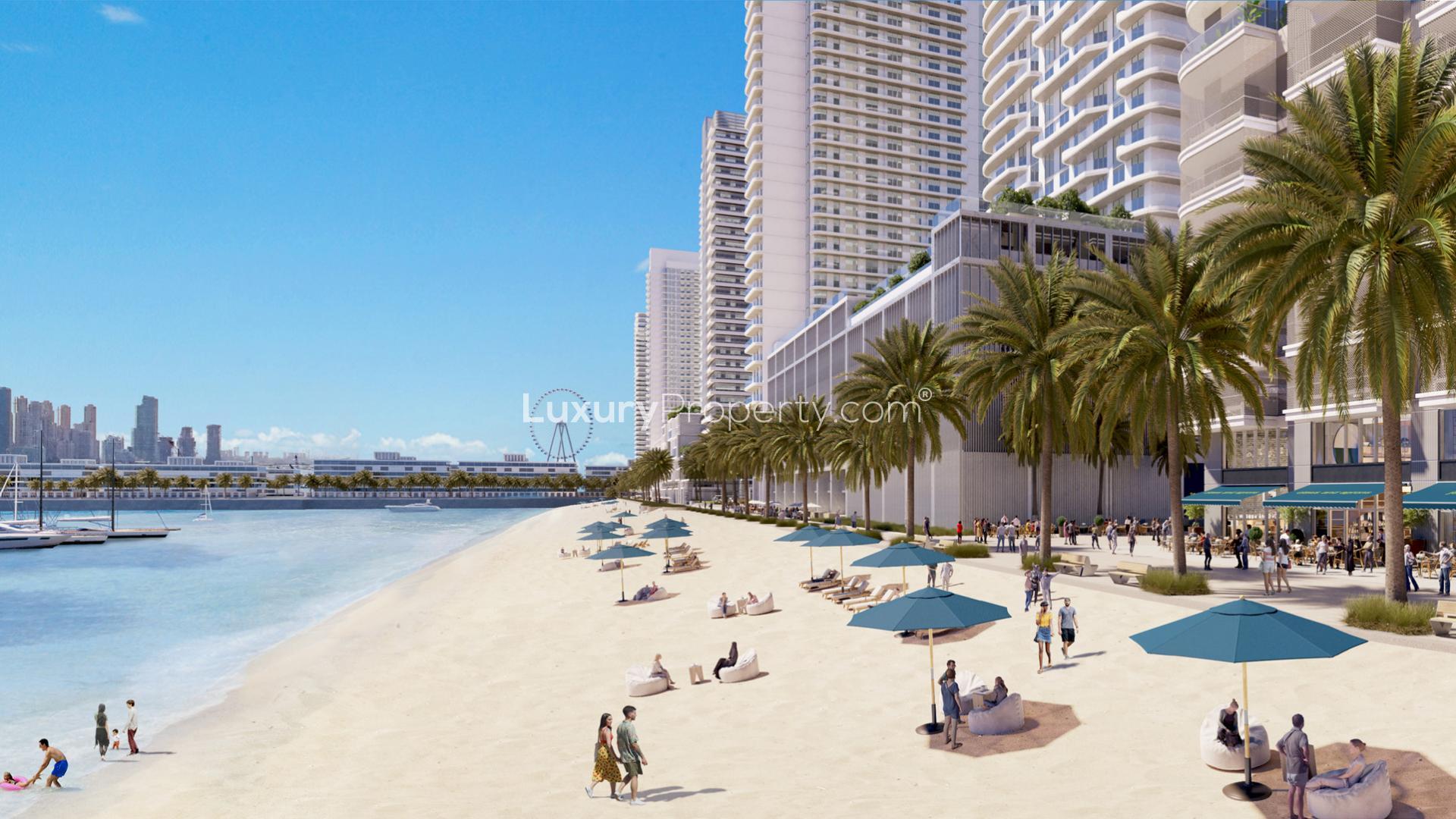 Studio apartment at Beachgate by Address, Emaar Beachfront, Dubai Harbour skyline view