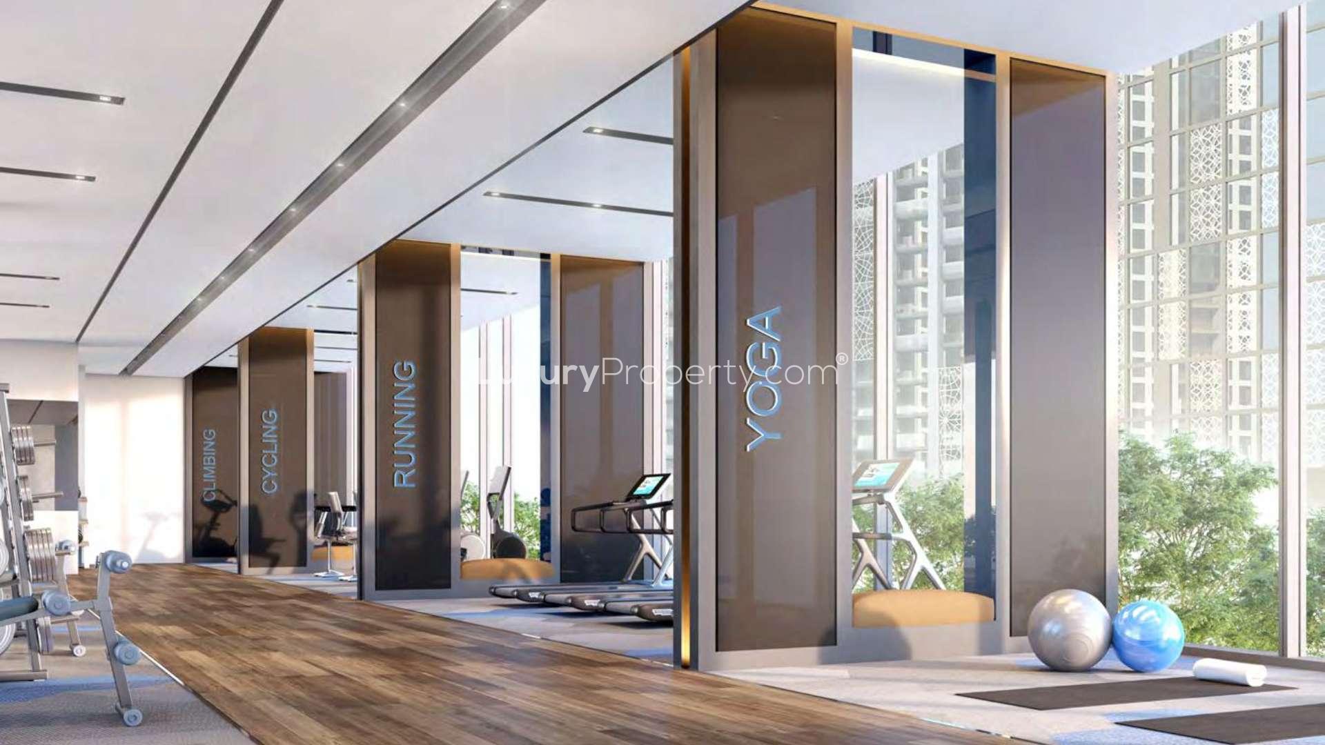 Stylish bedroom with city view in 3-bed apartment, Harbour Gate, Dubai Creek Harbour