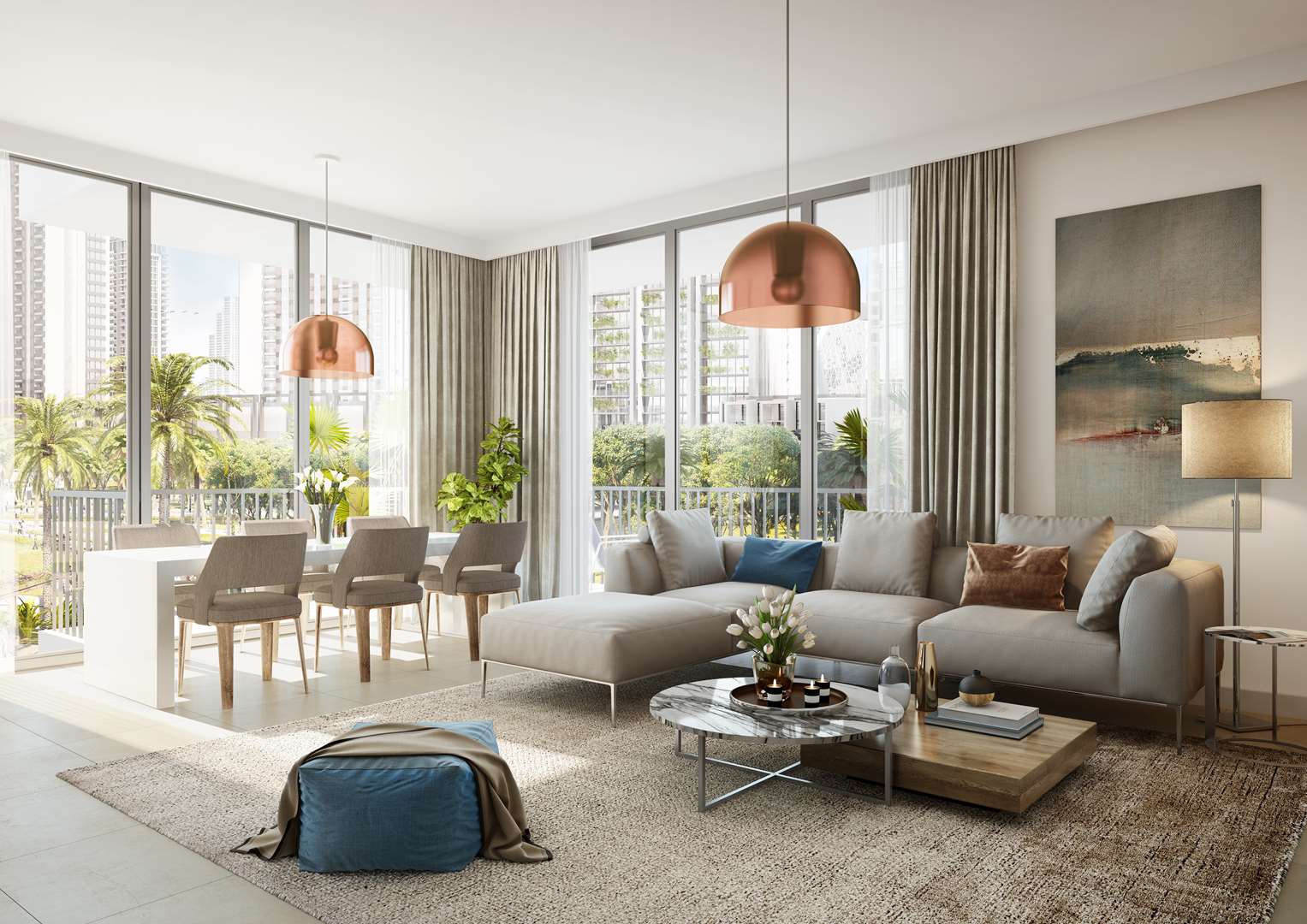 Luxury waterfront apartments with pool view at Island Park 1, Dubai Creek Harbour