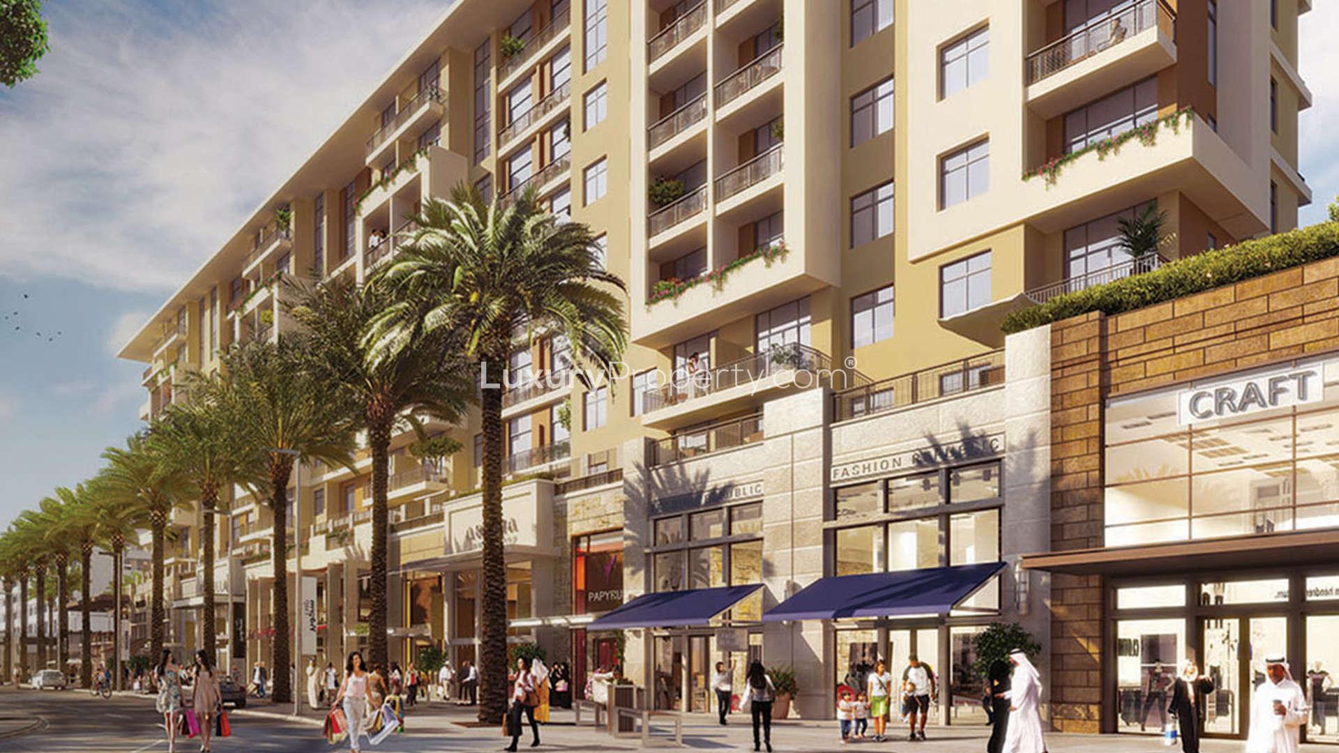 Aerial view of Jenna Apartments community in Town Square, showcasing urban residential layout.