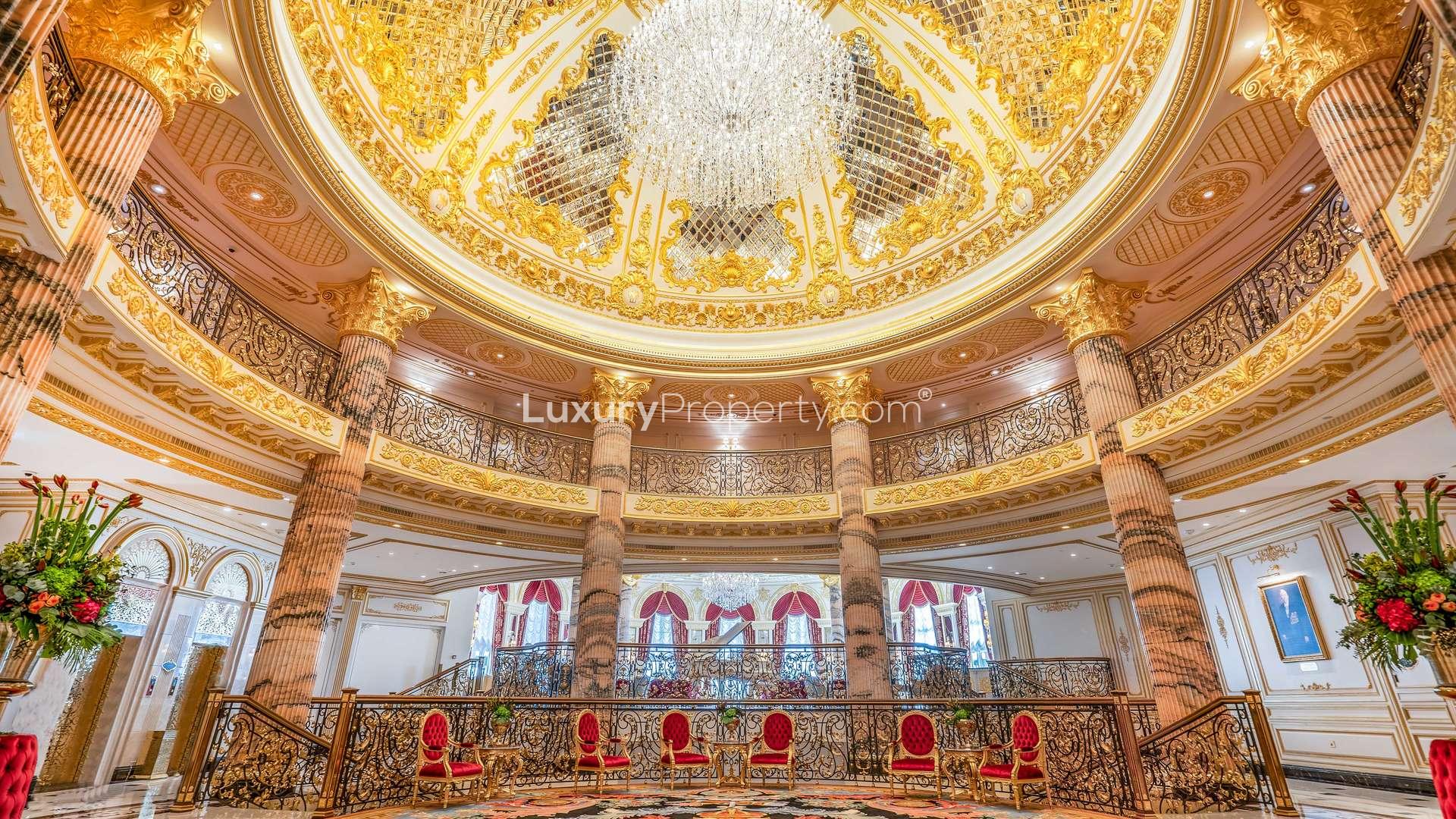 Exterior view of Kempinski Palm Residence apartment, lush gardens, Palm Jumeirah, Dubai