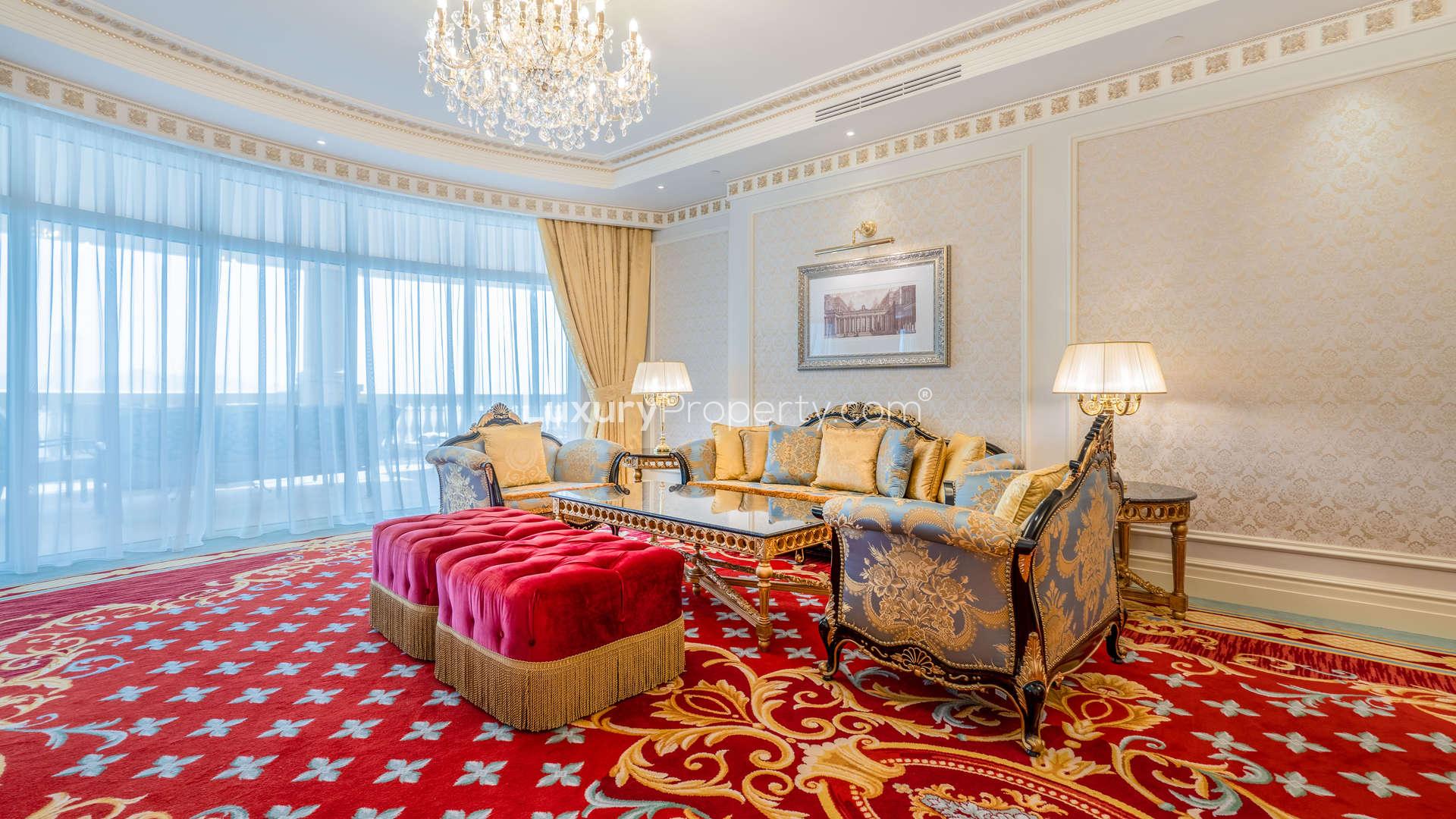 Luxurious dining area in Kempinski Palm Residence apartment, Palm Jumeirah, Dubai