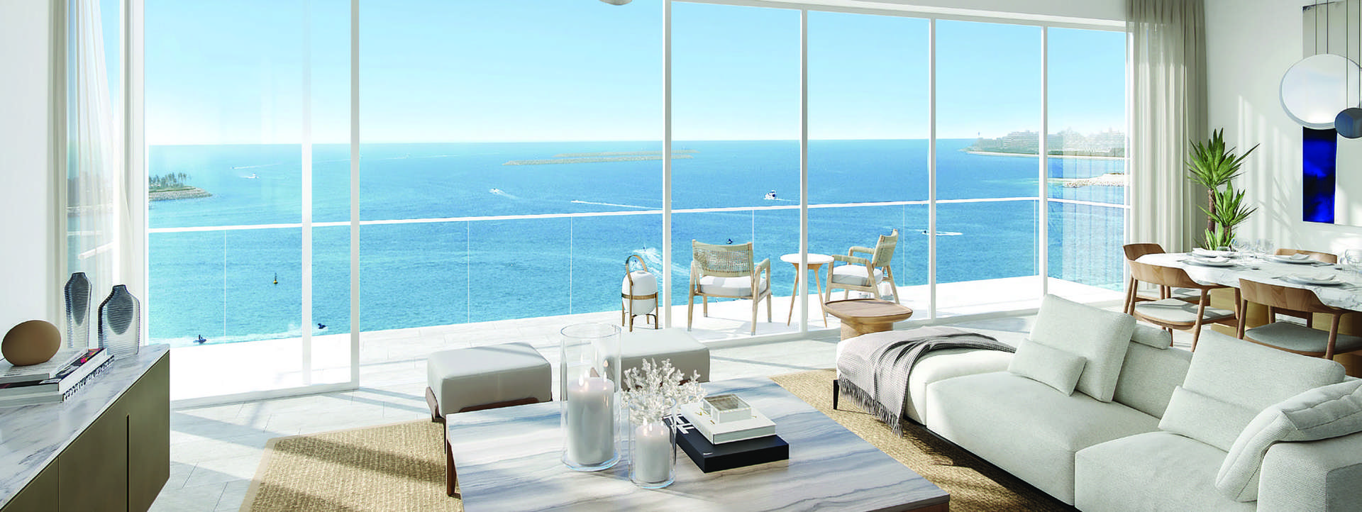 Skyline view of La Vie, Jumeirah Beach Residence, featuring luxury apartments for sale