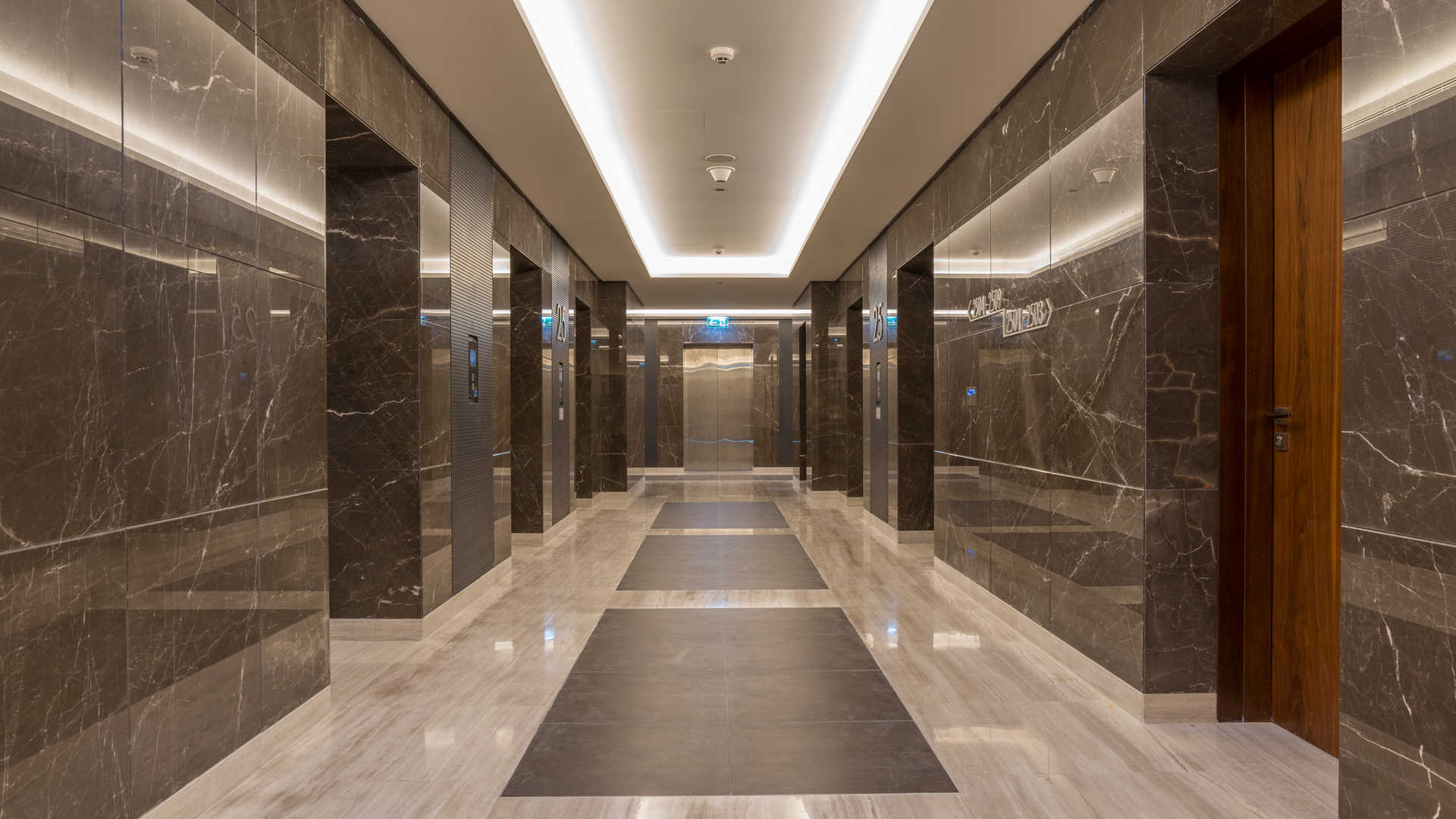 Luxurious lobby at Marina Gate, Dubai Marina apartment for sale, featuring modern decor