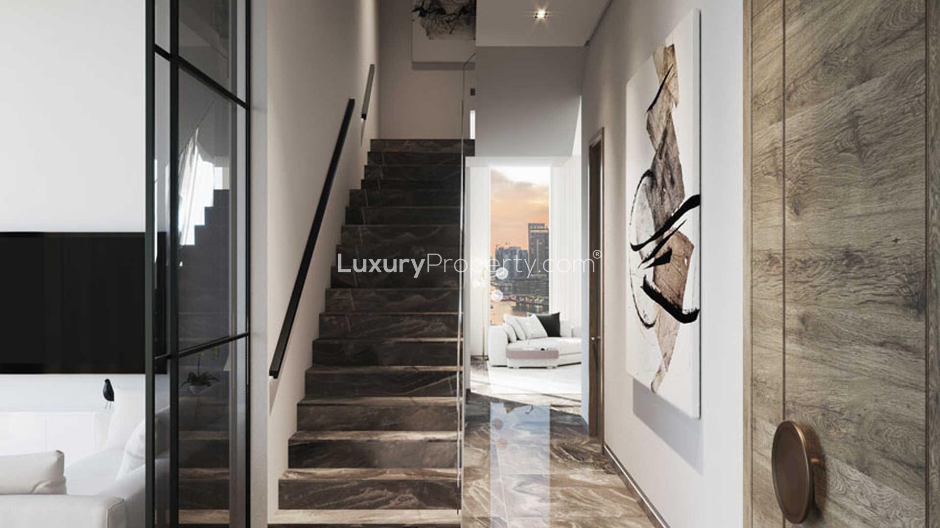 Luxury studio apartment with stunning Dubai Marina view at sunset, No.9 development