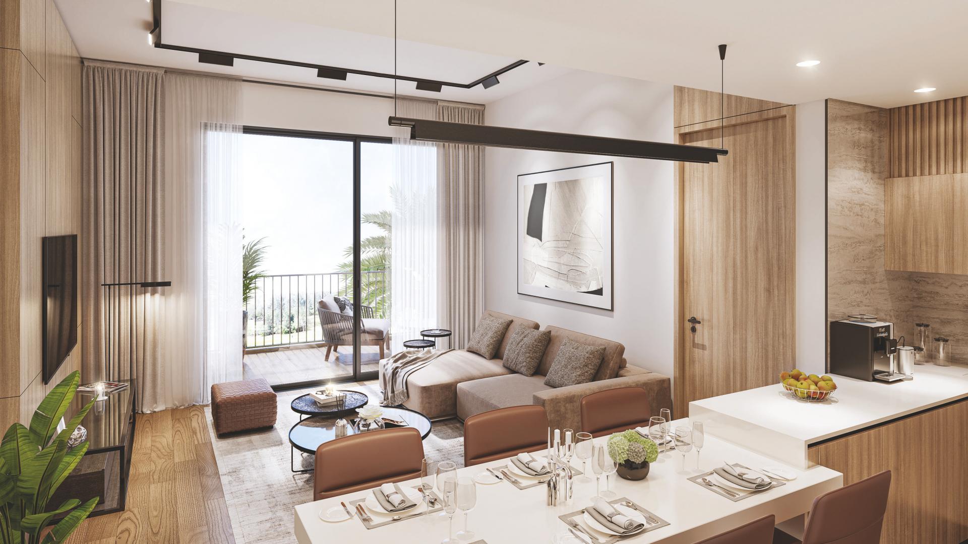 Modern Oakley Square Residences exterior view, Jumeirah Village Circle, 1-bedroom apartment for sale