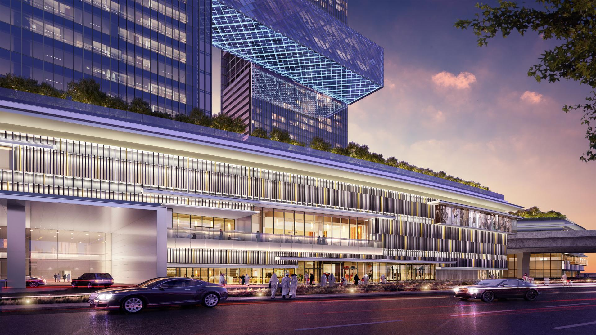 Luxurious One Za'abeel residential towers at sunset, Zabeel 1 community skyline view