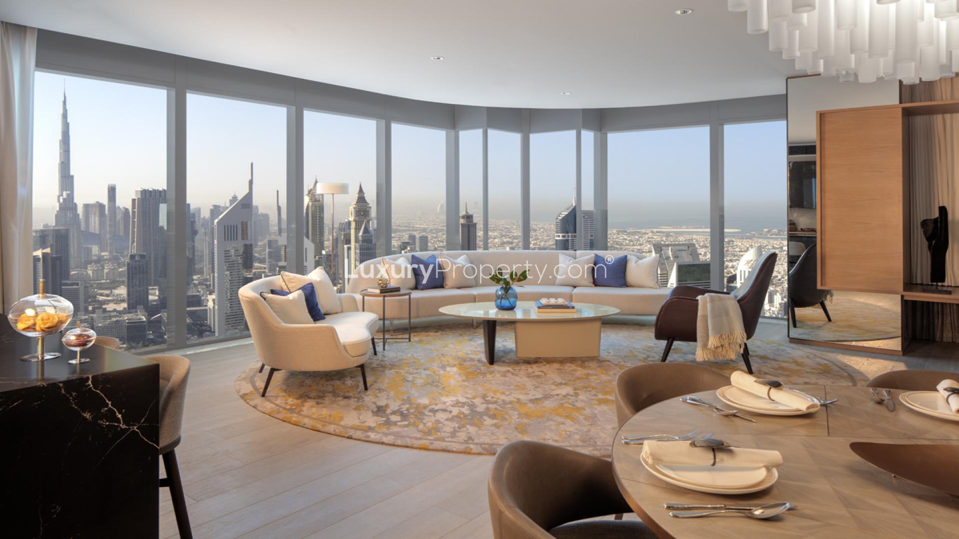 Modern exterior of The Residences, One Za'abeel, Zabeel 1, luxury apartments for sale