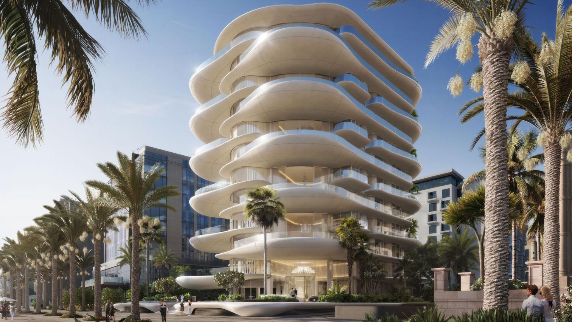 Luxurious Palm Flower penthouse on Palm Jumeirah, Dubai, modern architecture, lush surroundings