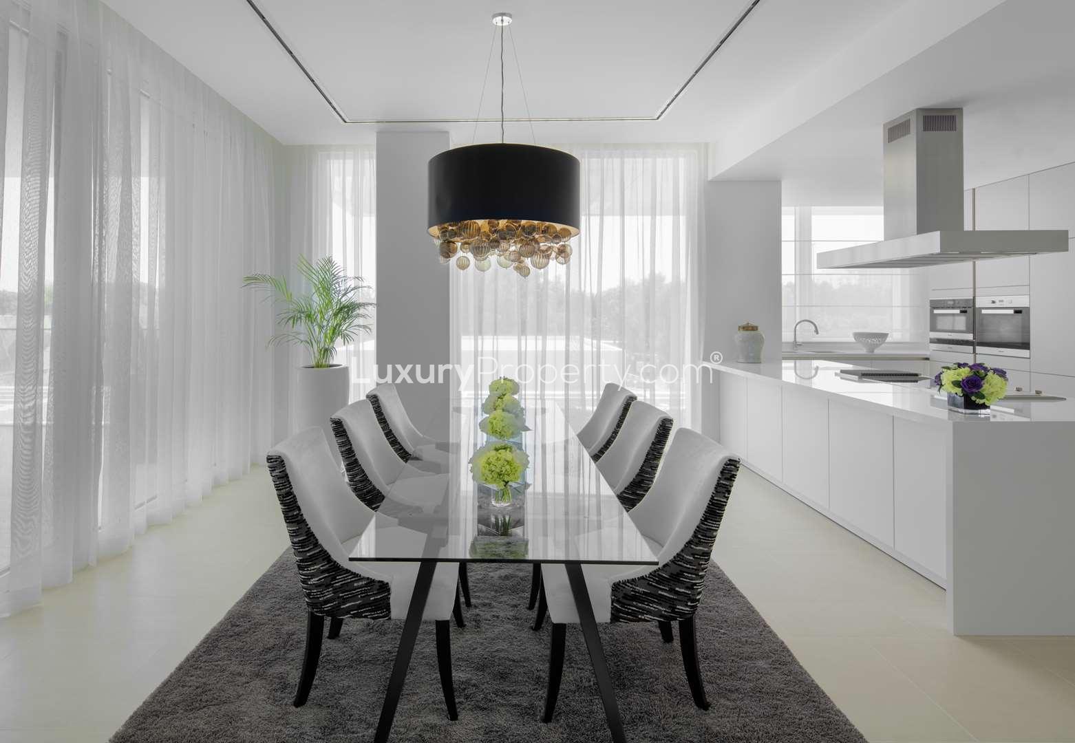 Luxurious bathroom in Seventh Heaven apartment, Al Barari Dubai, featuring modern fixtures and design