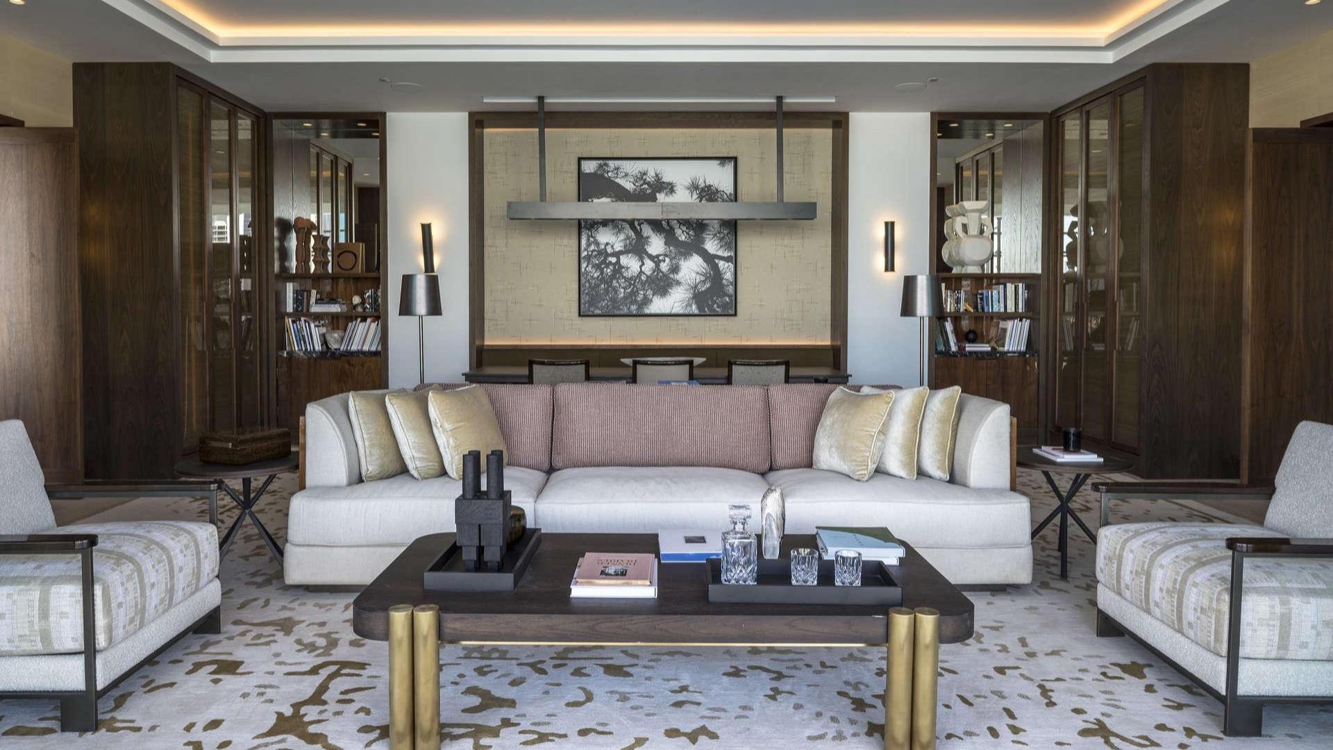 Studio bedroom interior at Dorchester Collection Dubai, Business Bay apartment for sale