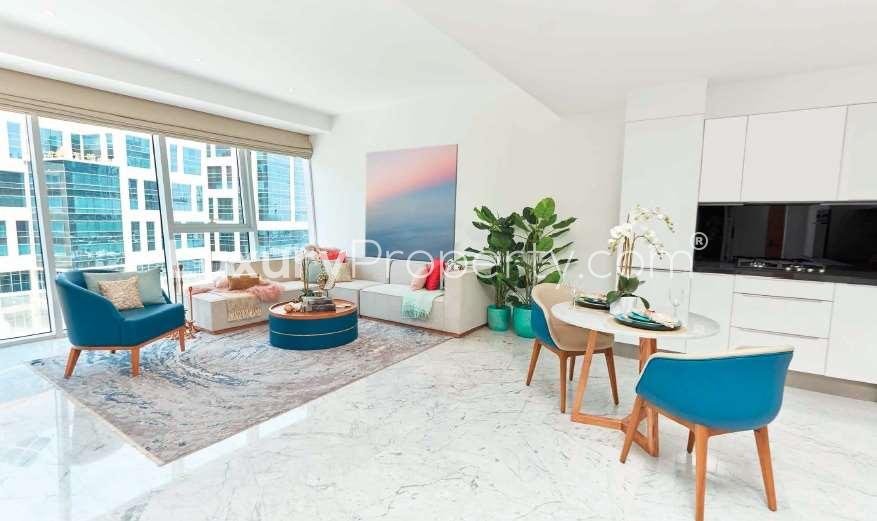 Modern dining area in studio apartment at The Pad, Business Bay, with stylish decor