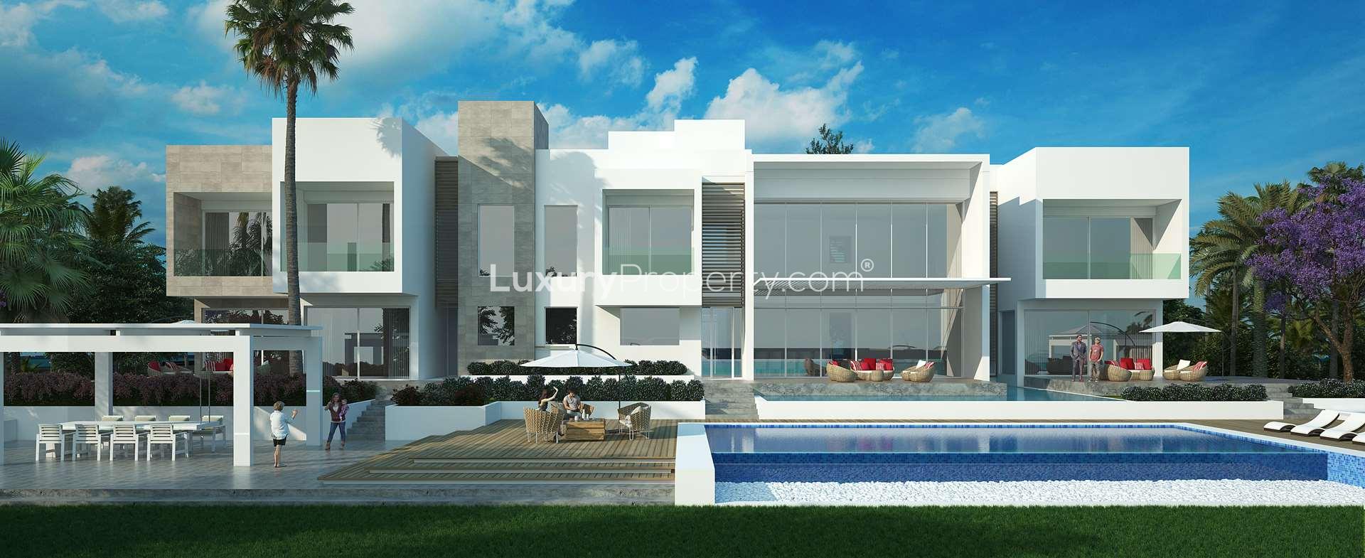 Luxurious Al Barari apartment at The Reserve with lush landscaping and modern architecture