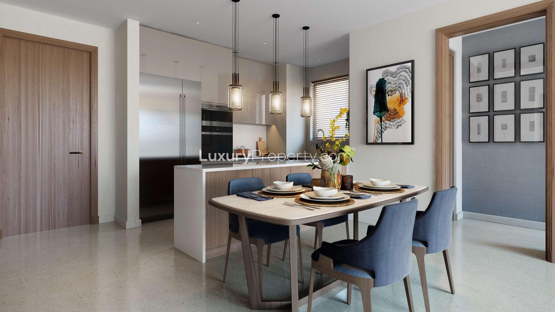 Luxurious living room with sea view at The Residences, Mandarin Oriental, Muscat apartment