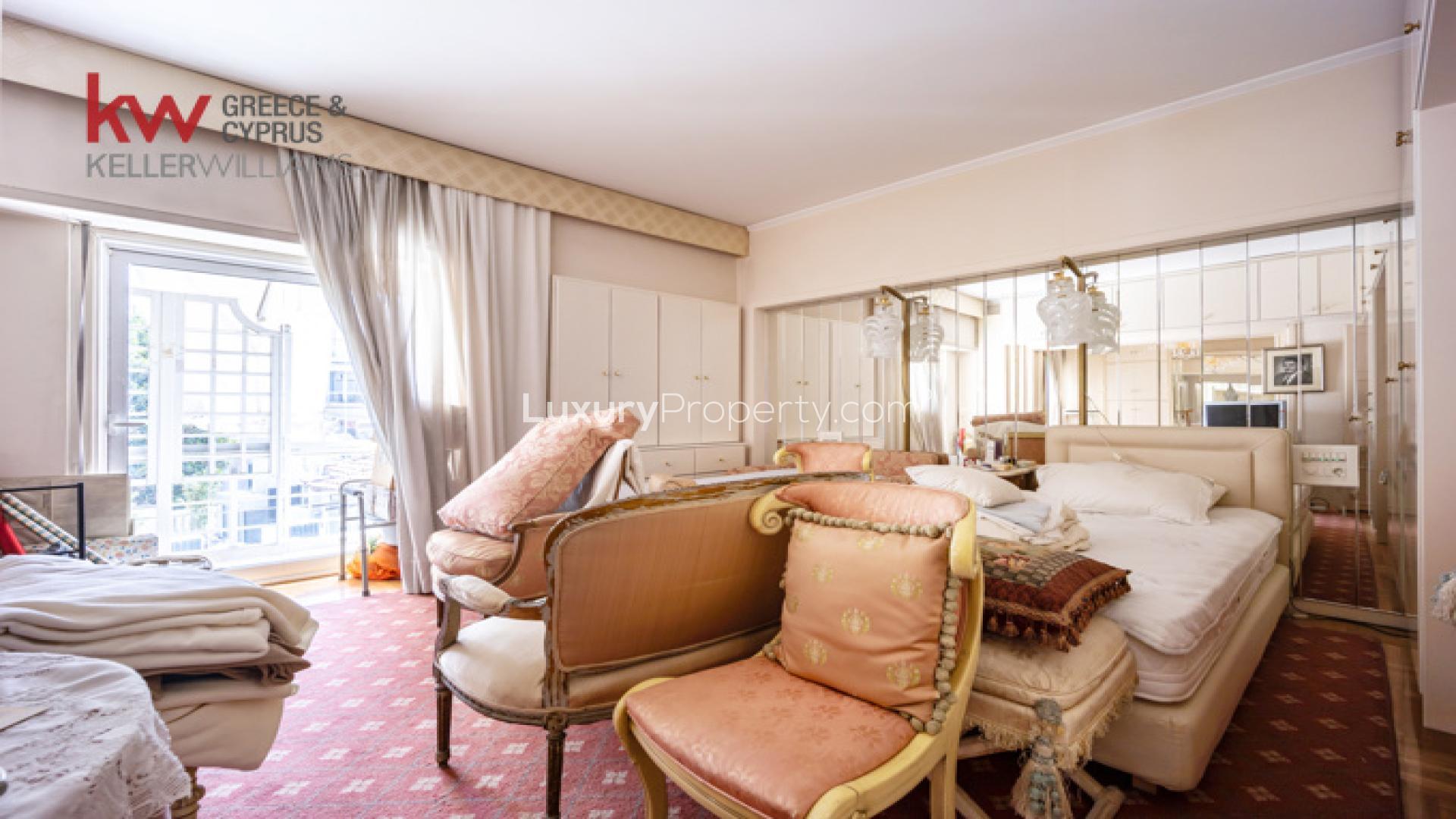 Luxurious bedroom in 5-bedroom apartment for sale, Kolonaki Anaktora, Athens