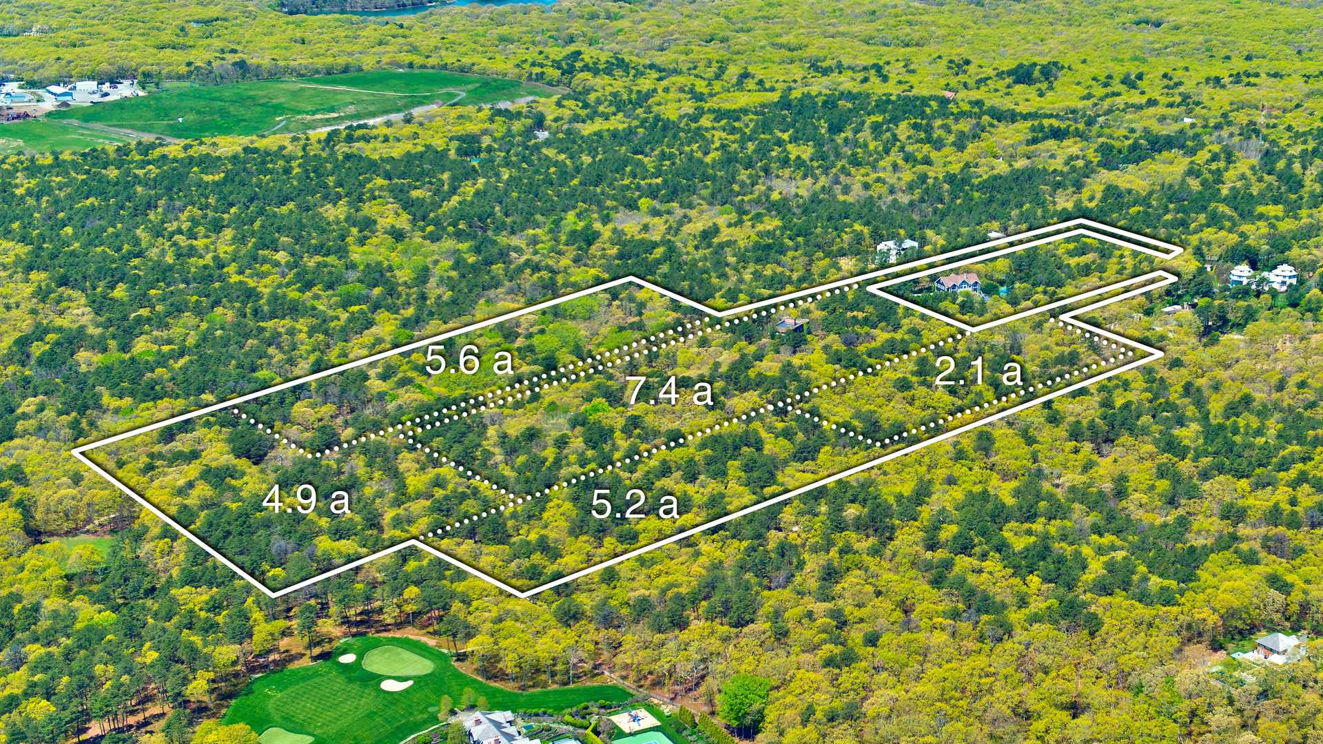 Aerial view of 19-acre land plot for sale at 93 Castle Hill Court, Southampton