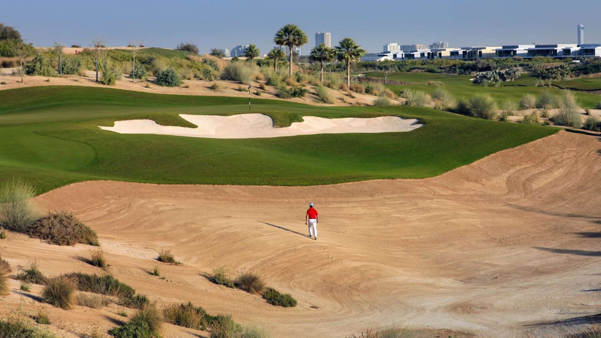 Sunset view over lush greenery in Emerald Hills, Dubai Hills Estate residential plot