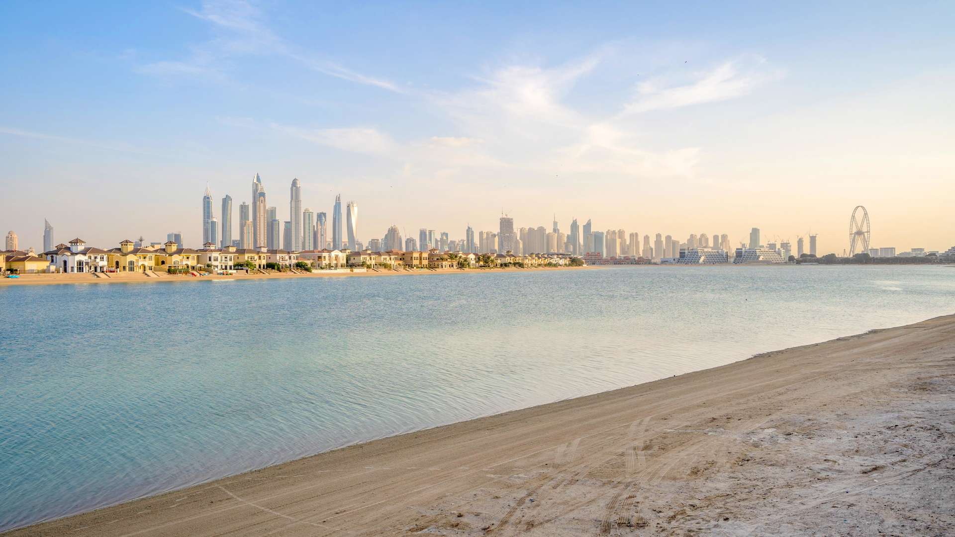 Waterfront view from residential plot on Frond N, Palm Jumeirah, overlooking serene waters