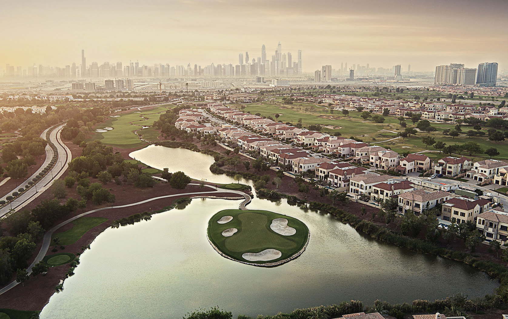 Expansive residential plot view at Jumeirah Golf Estates, Fire, Redwood Avenue