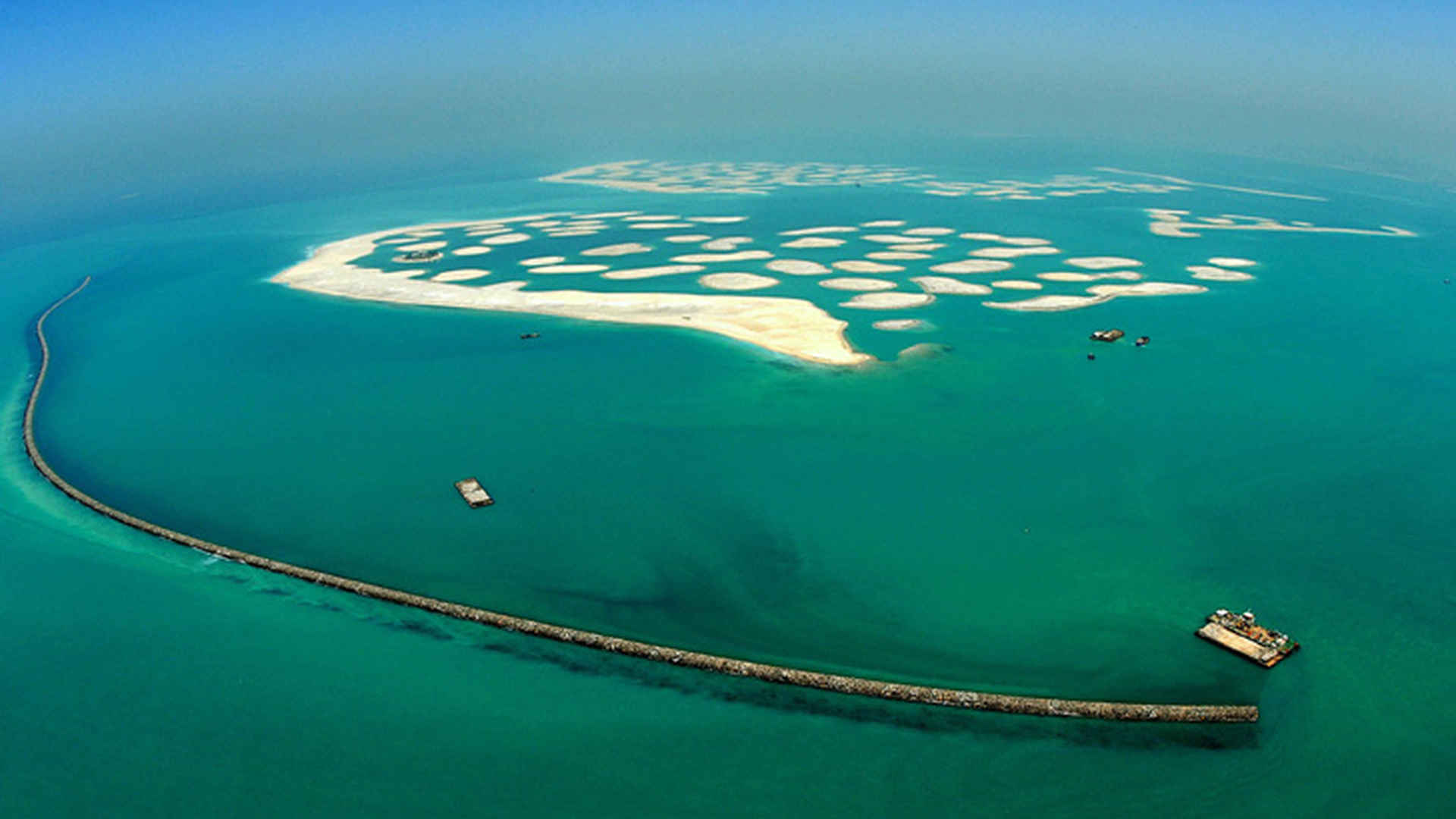Aerial view of Venezuela Island, The World Islands, Dubai, exclusive land for sale