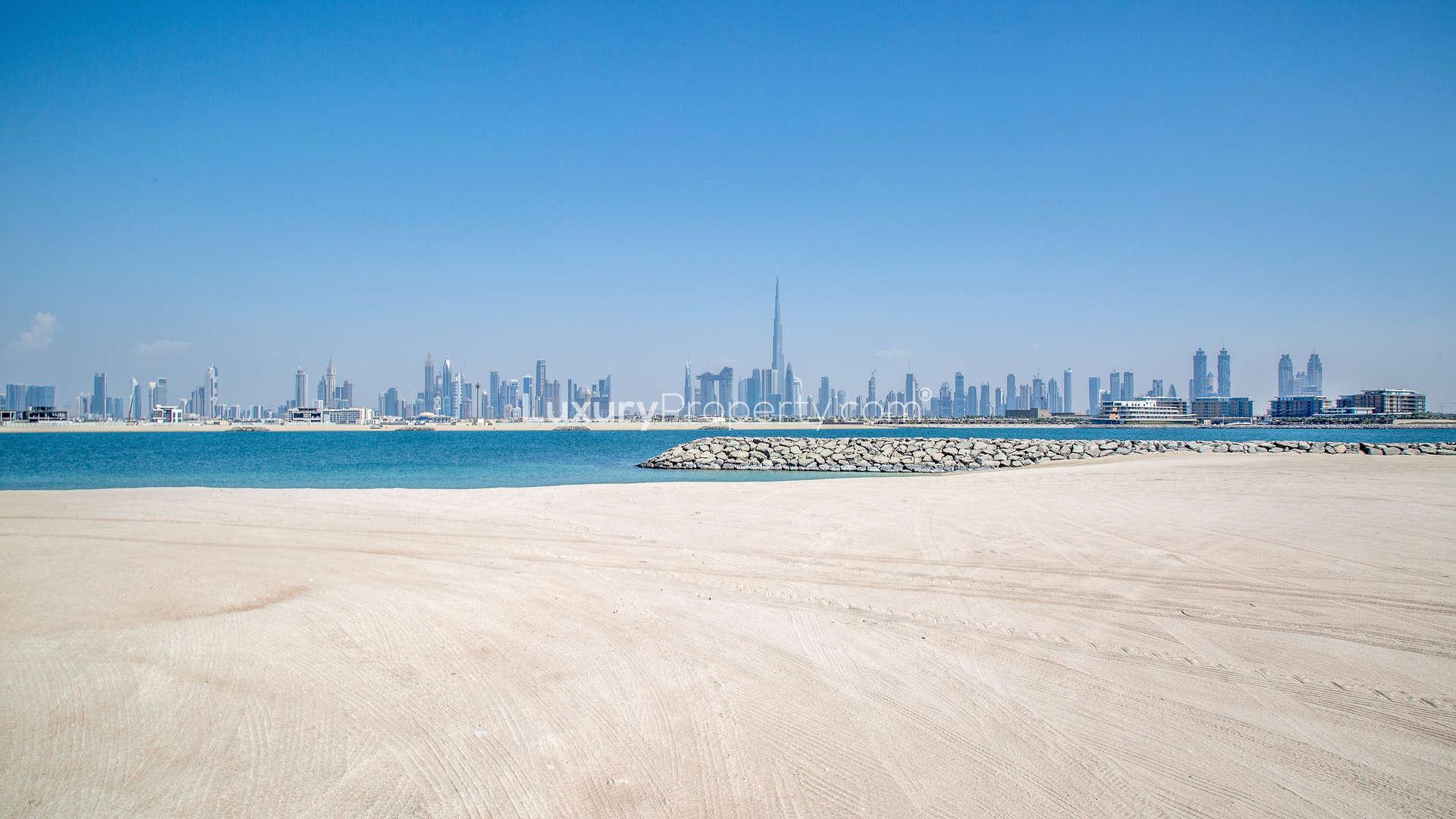 Exclusive beachfront plot for sale on Jumeirah Bay Island with stunning skyline views