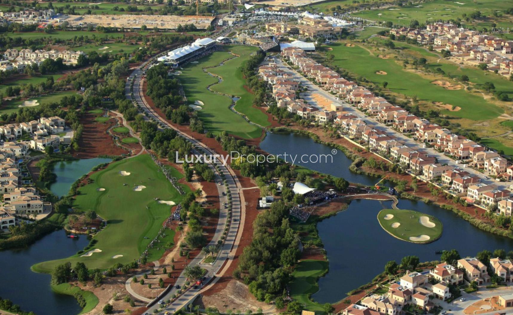 Prime residential plot view at Wildflower, Jumeirah Golf Estates, Earth community, for sale