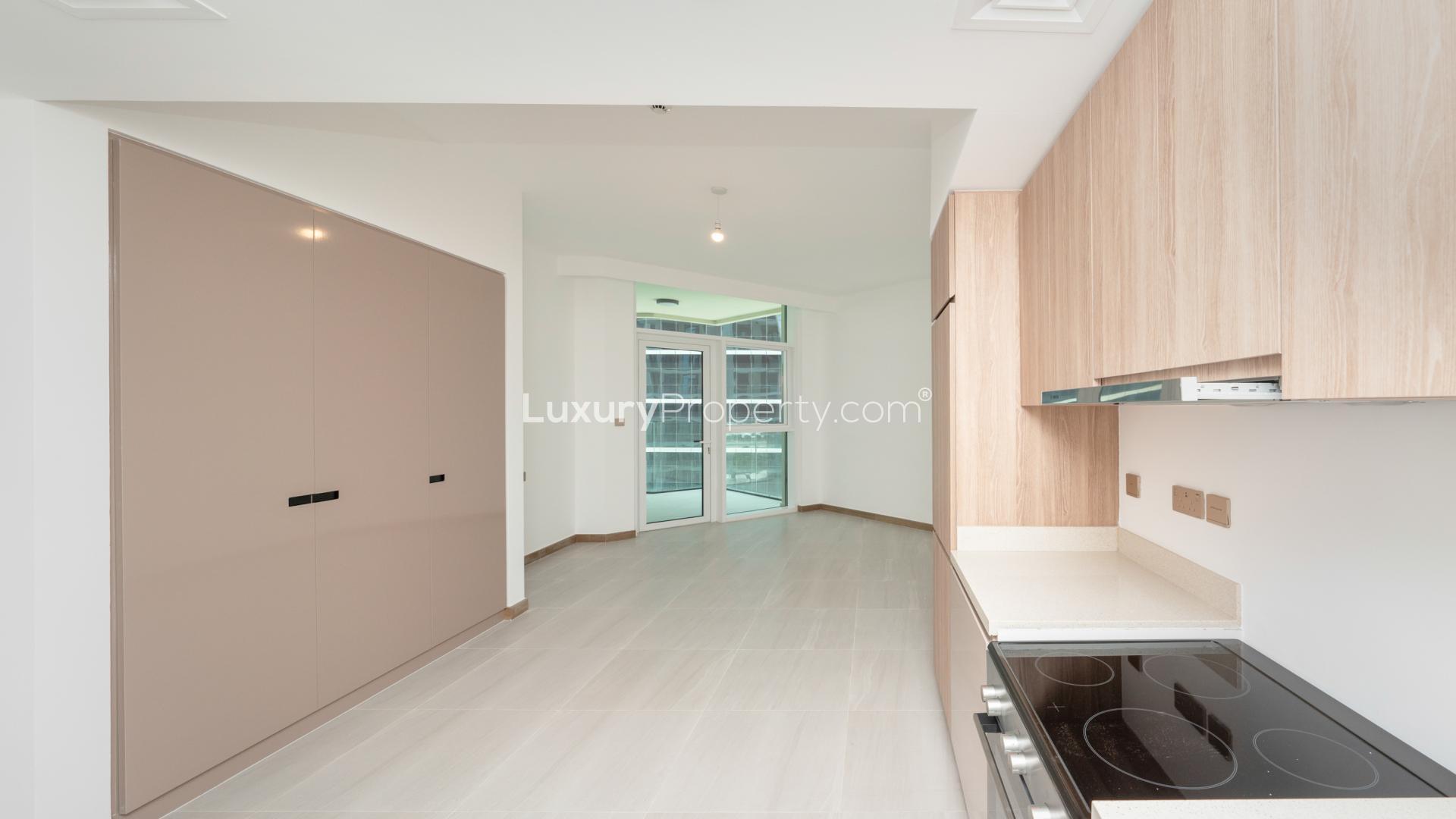 Spacious studio apartment interior in Urban Oasis, Business Bay, with modern design