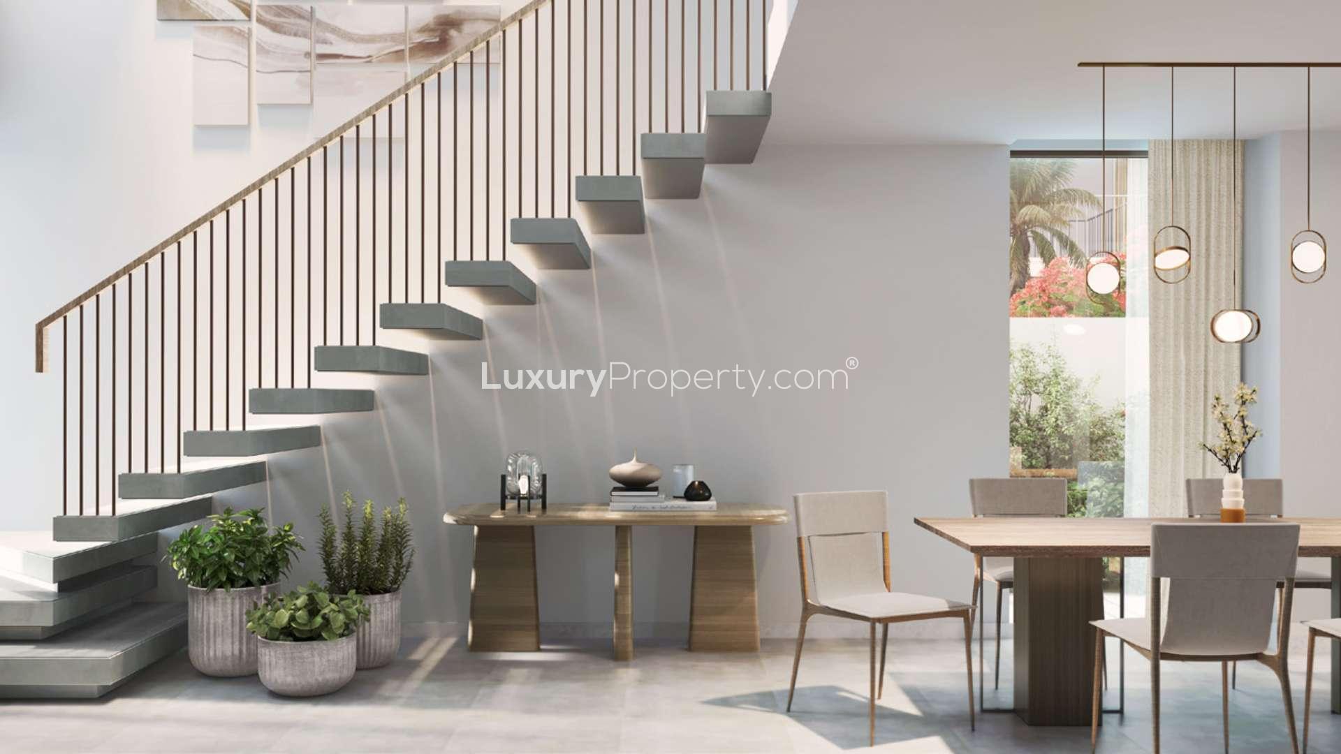 Modern studio townhouse interior with open living area and garden view at Orania, The Valley