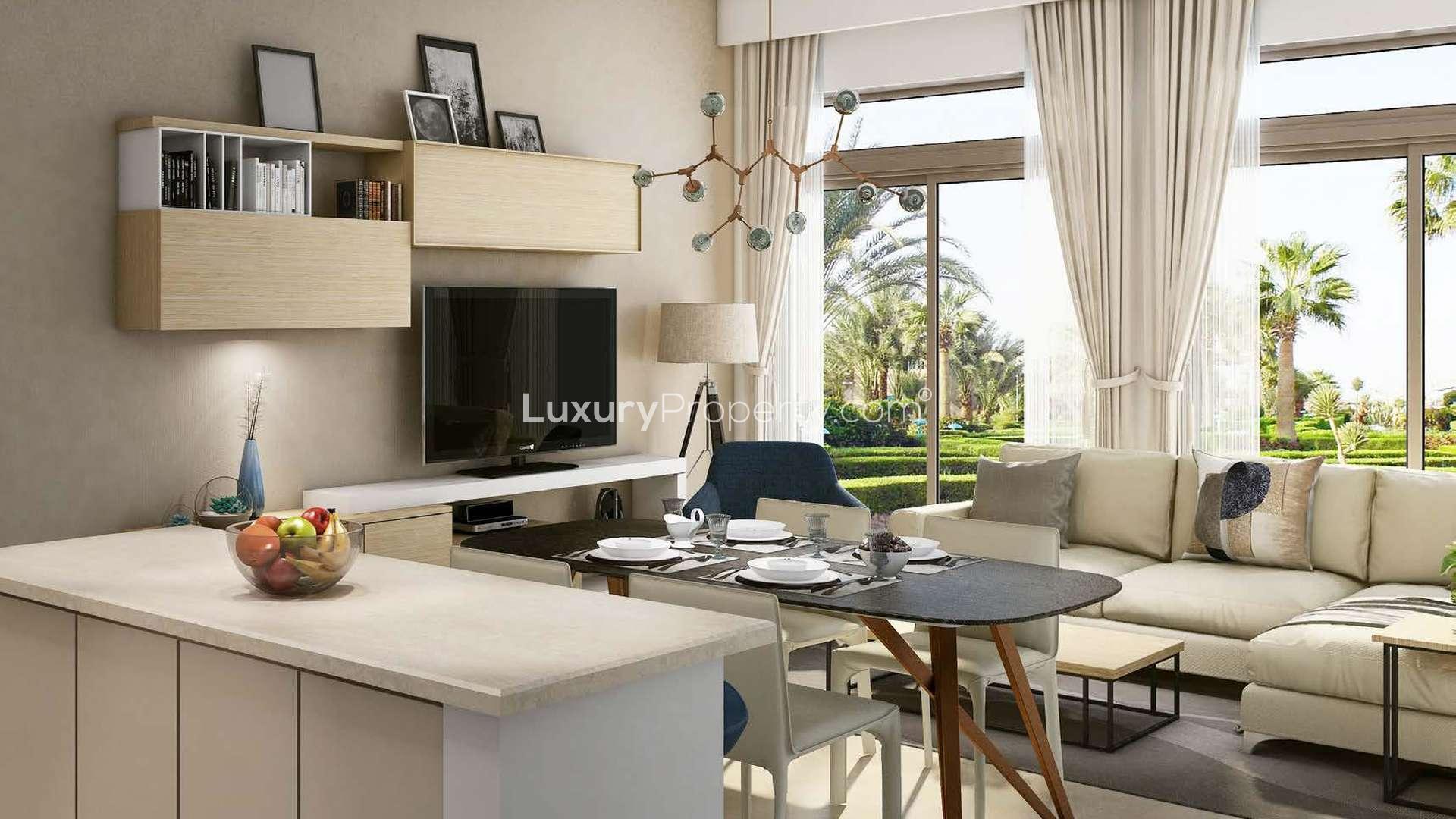 Modern townhouse with two-car garage in Sama Townhouses, Town Square Dubai