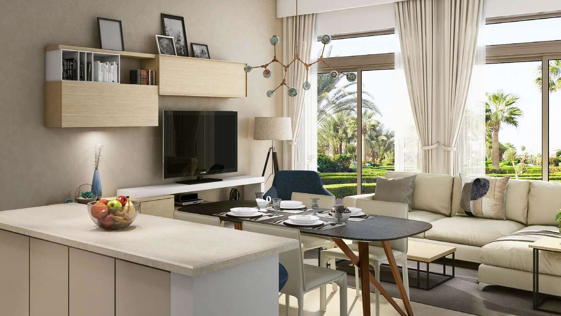 Modern townhouse with two-car garage in Sama Townhouses, Town Square Dubai