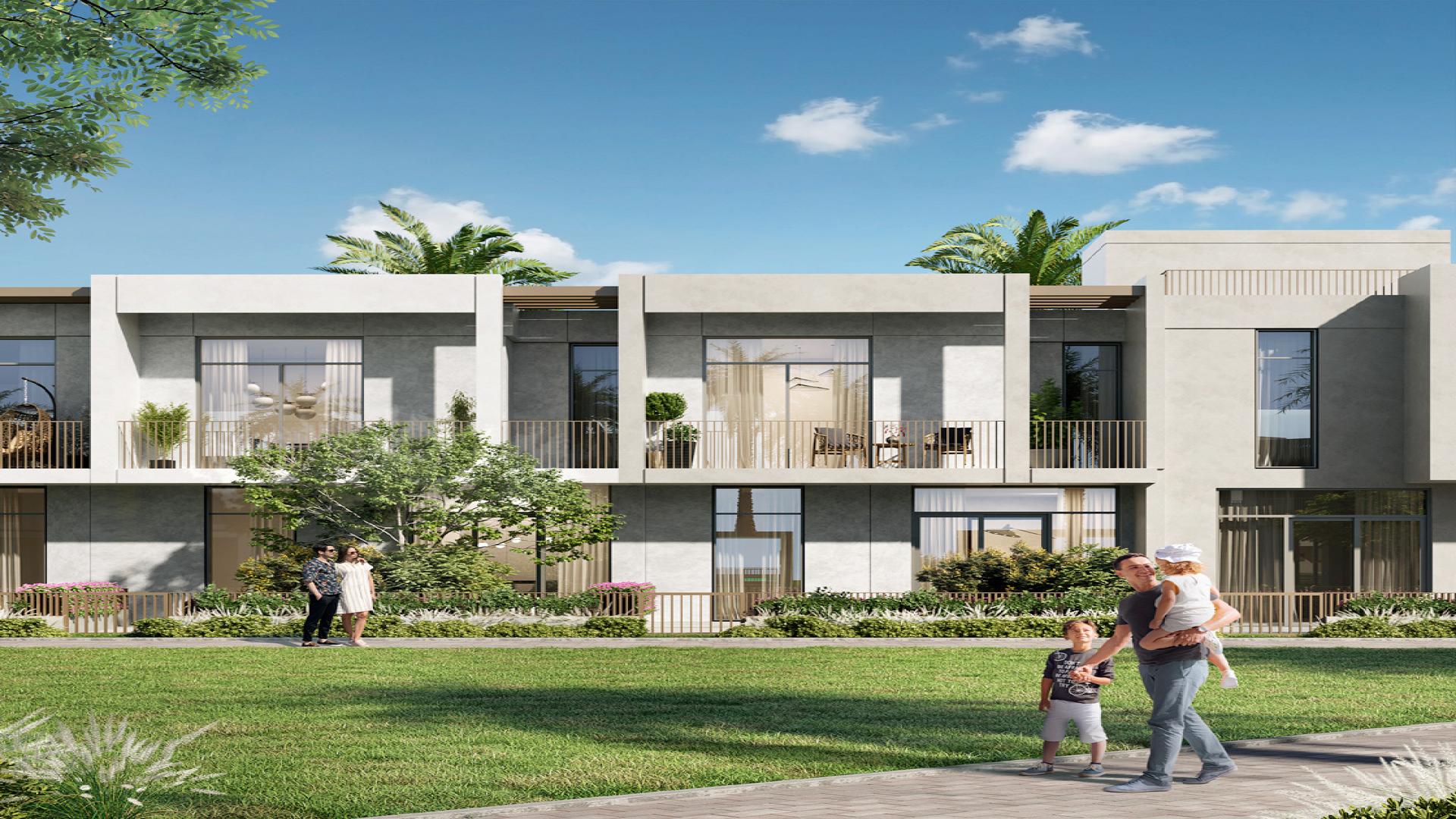 Modern kitchen and dining area in Expo Golf Villa 6, Dubai South, for sale